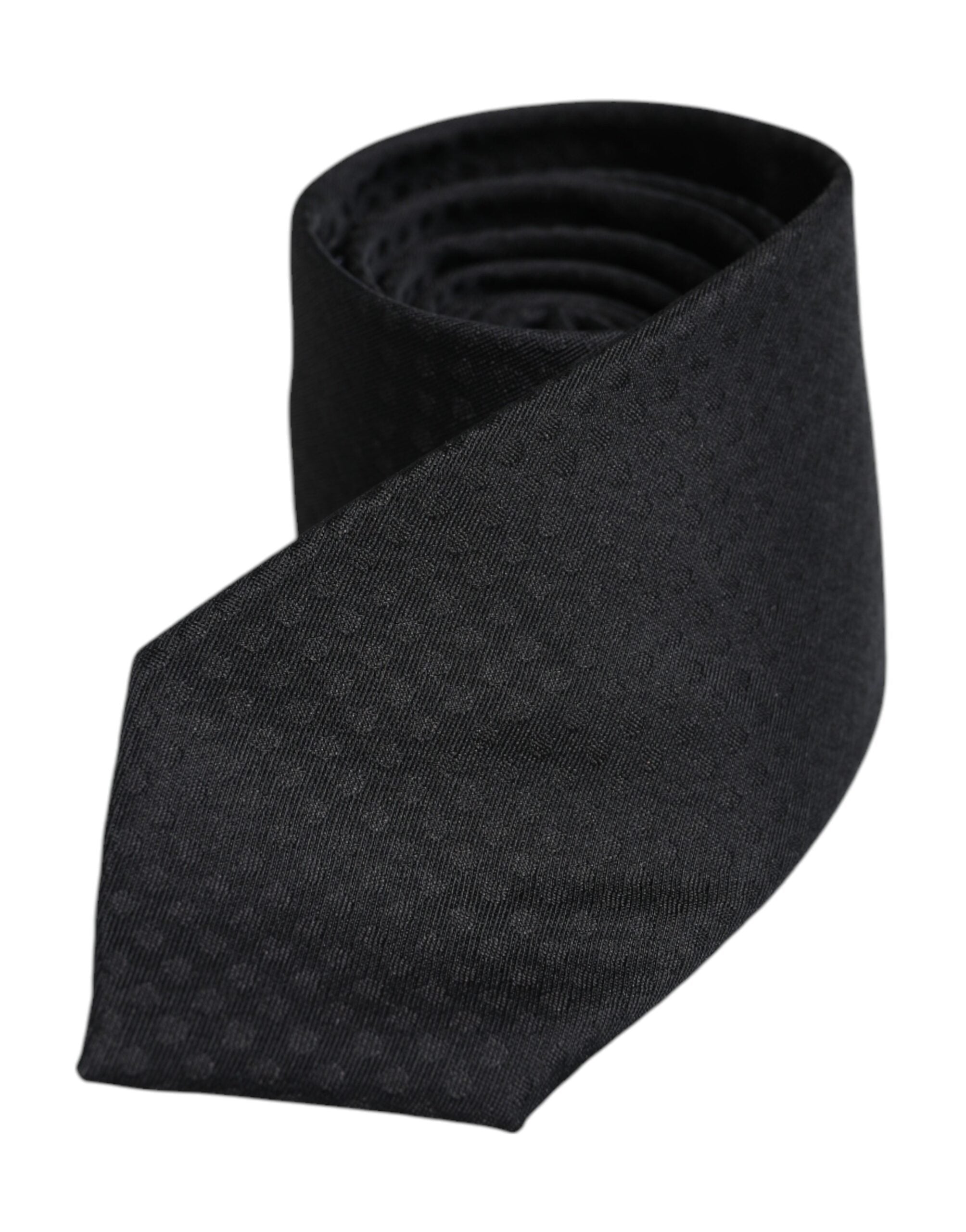 Dolce & Gabbana Svarta Cirklar Justerbar Slips i Siden