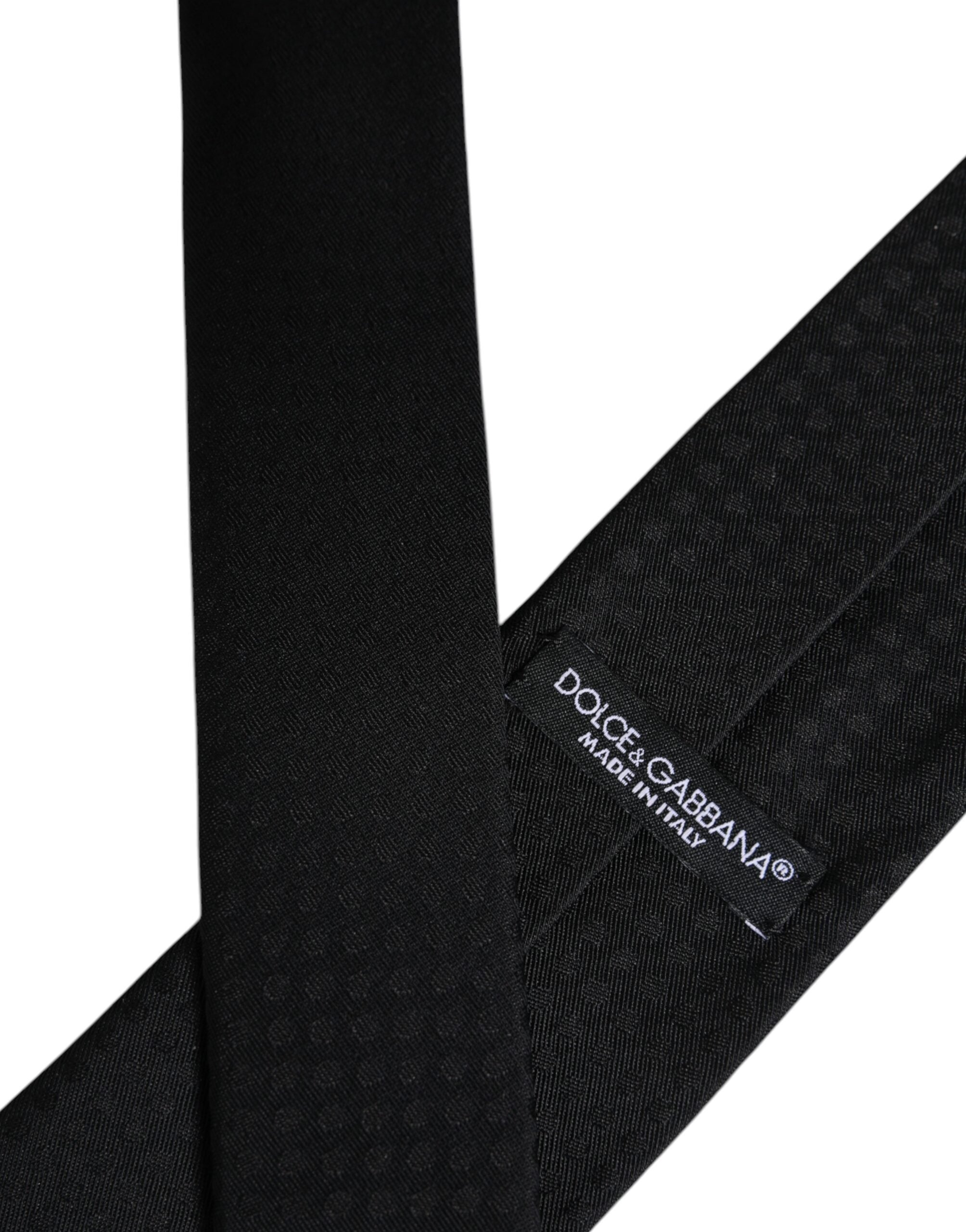 Dolce & Gabbana Svarta Cirklar Justerbar Slips i Siden