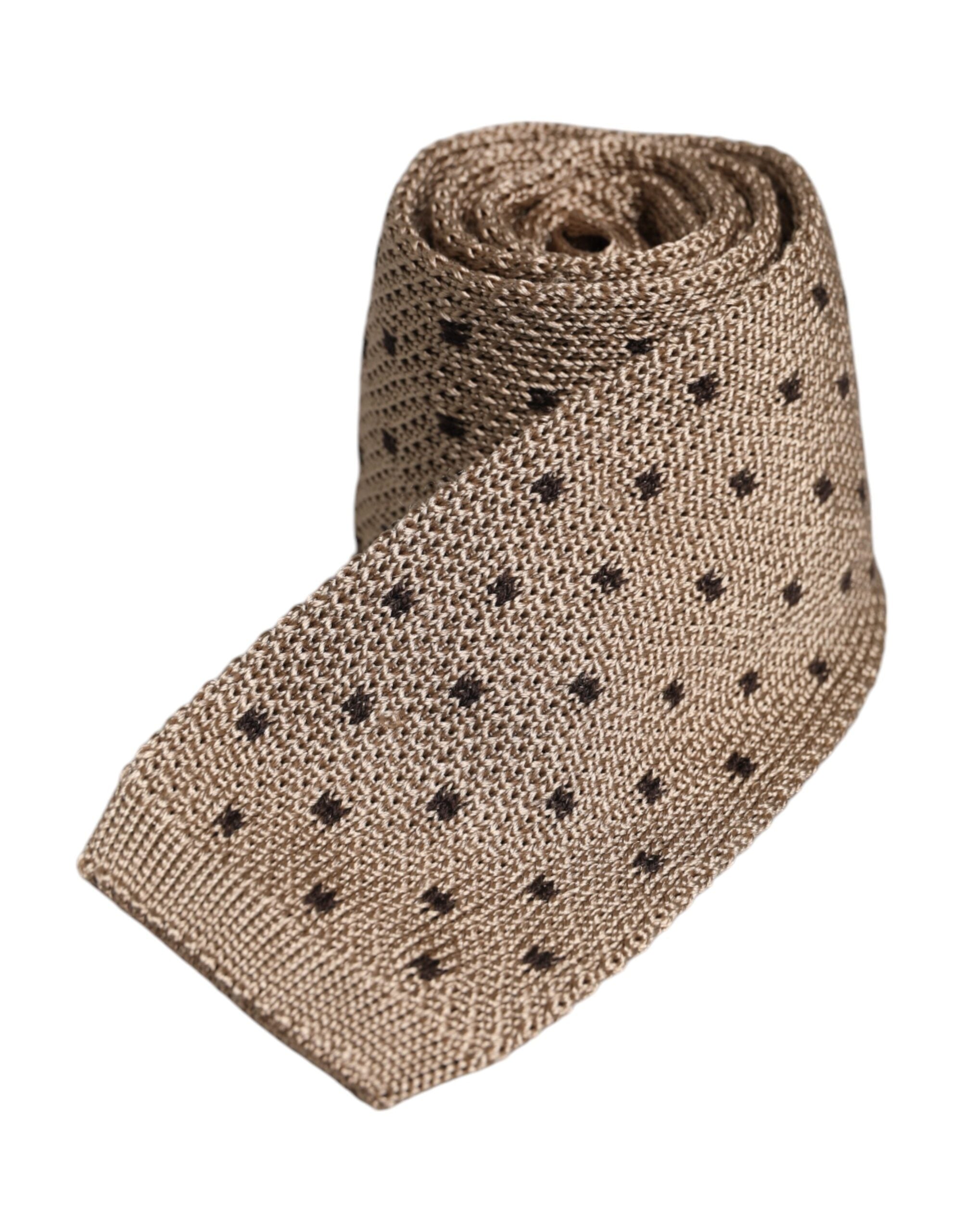 Dolce & Gabbana Beige Prickig Justerbar Sidenslips