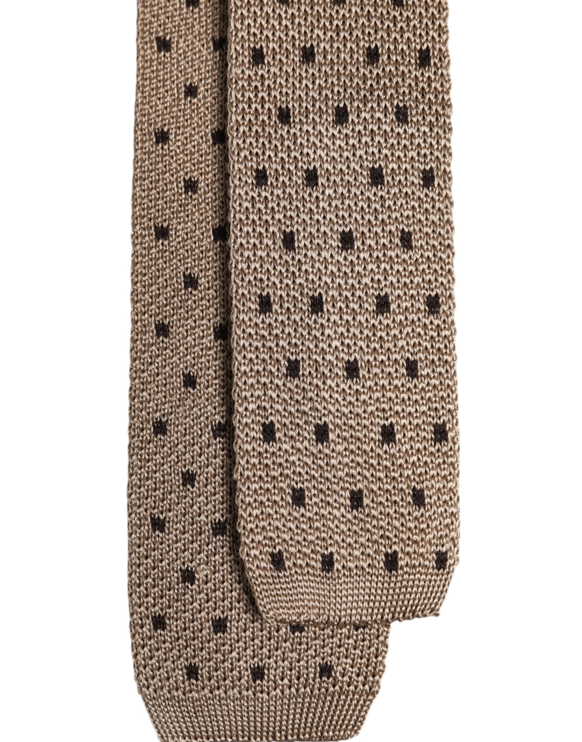 Dolce & Gabbana Beige Prickig Justerbar Sidenslips