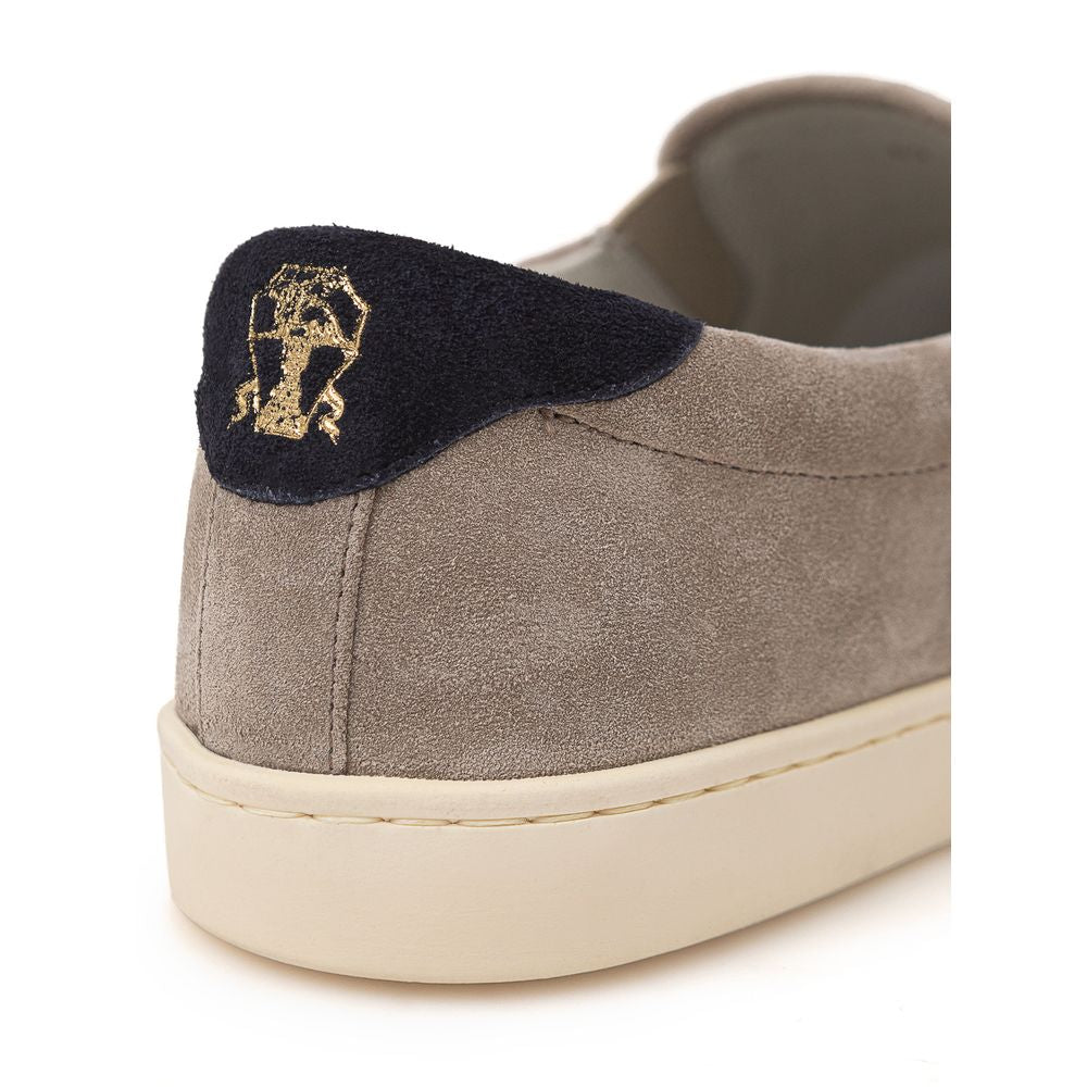 Brunello Cucinelli Grey Leather Sneaker