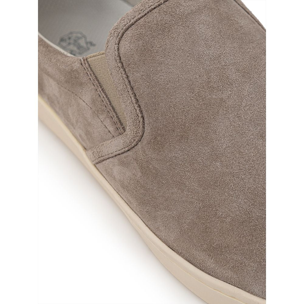 Brunello Cucinelli Grey Leather Sneaker