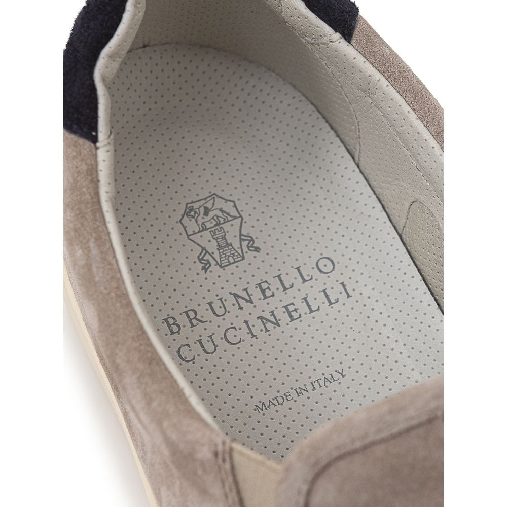 Brunello Cucinelli Grey Leather Sneaker