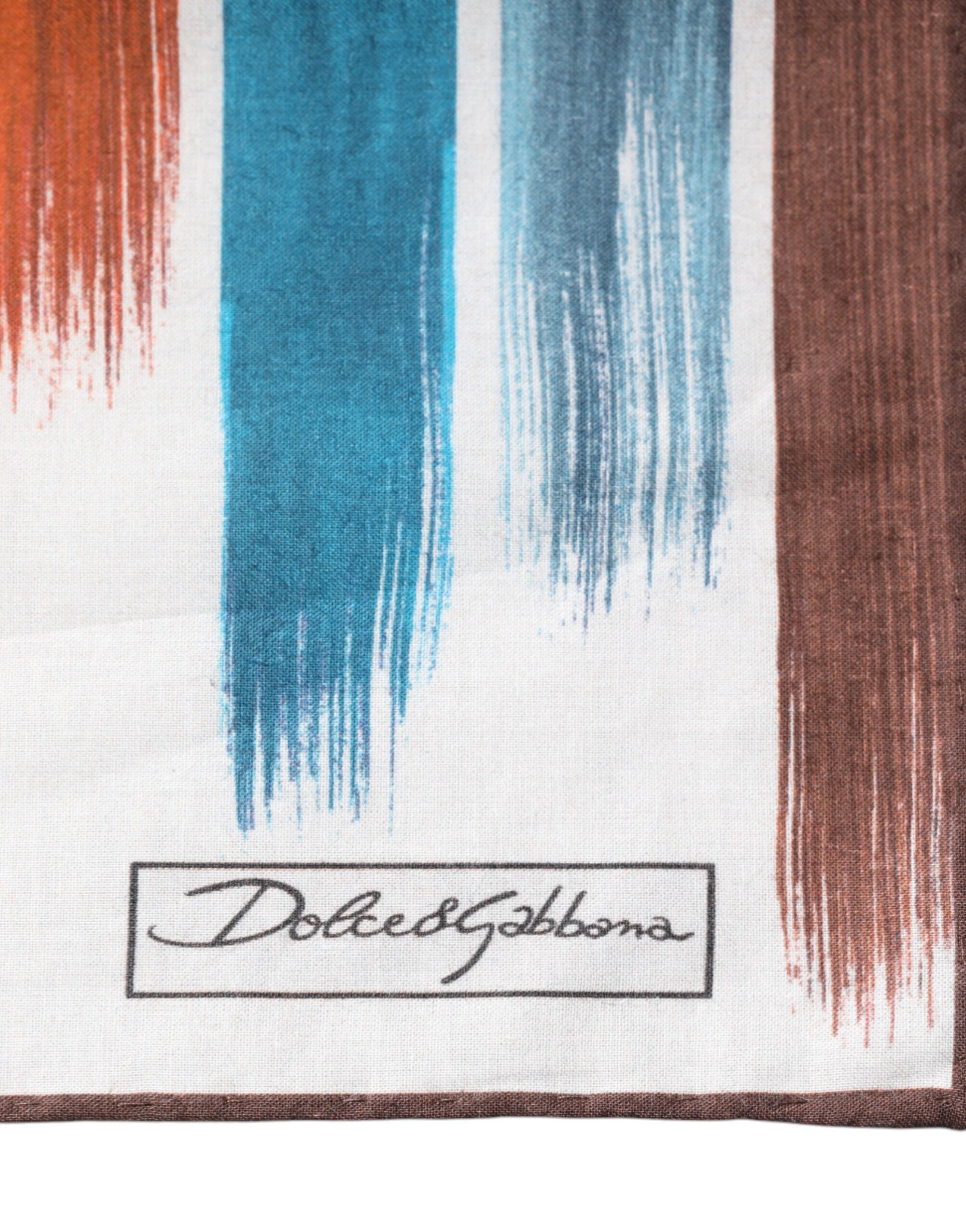 Dolce & Gabbana Flerfärgad Randig Bomullshalsduk med Fyrkantig Foulard