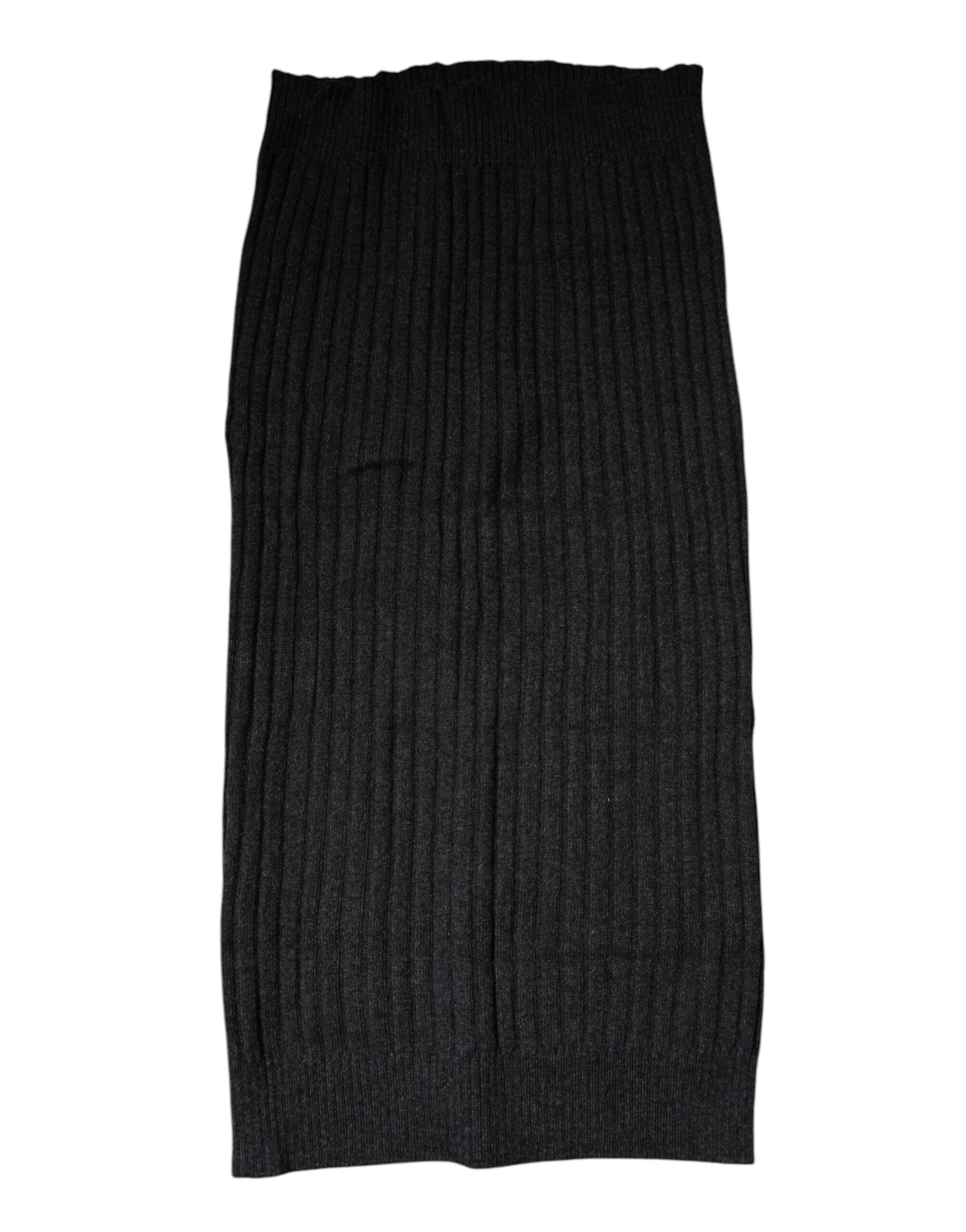 Dolce & Gabbana Svart Kashmir Stickad Halsduk