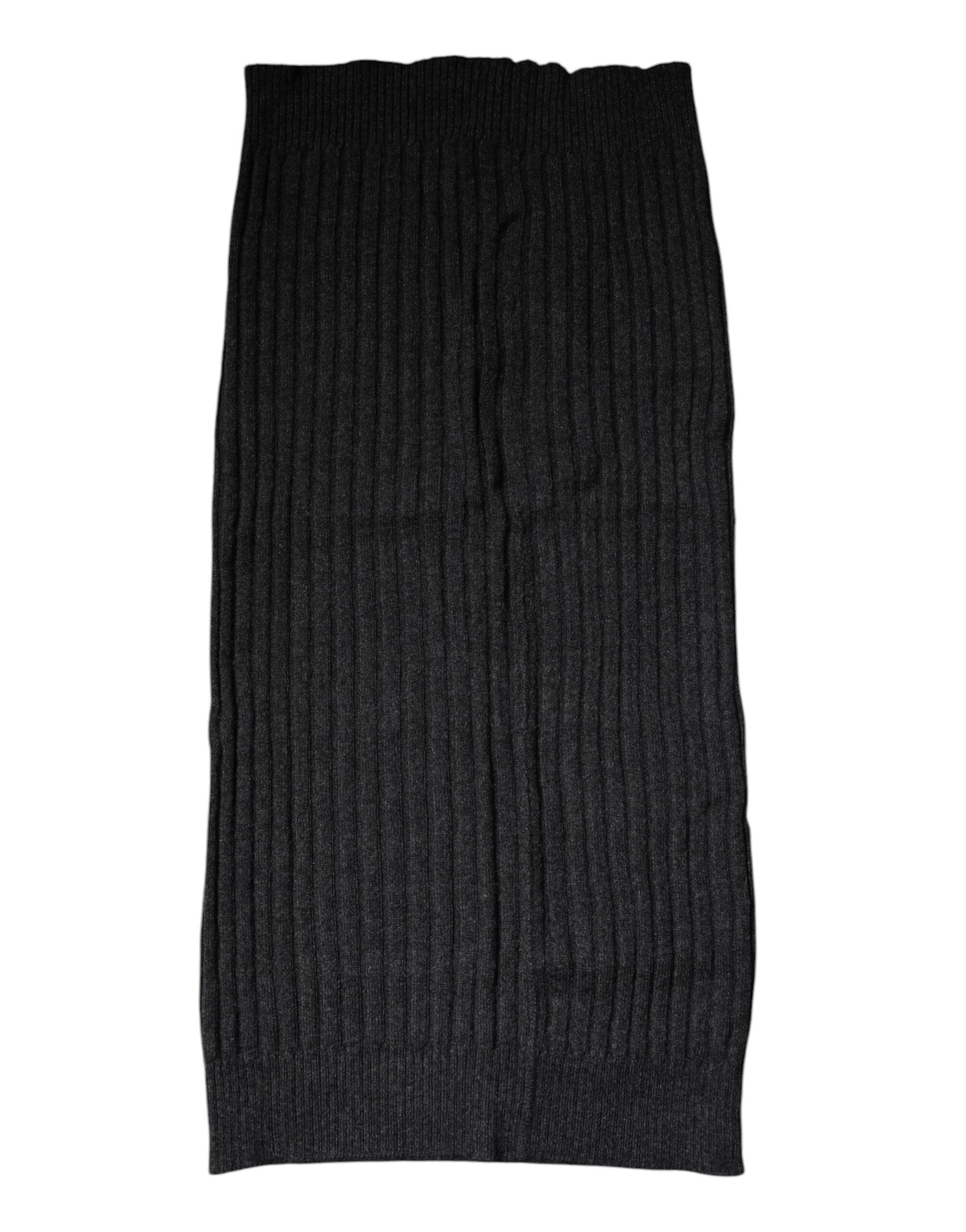 Dolce & Gabbana Svart Kashmir Stickad Halsduk
