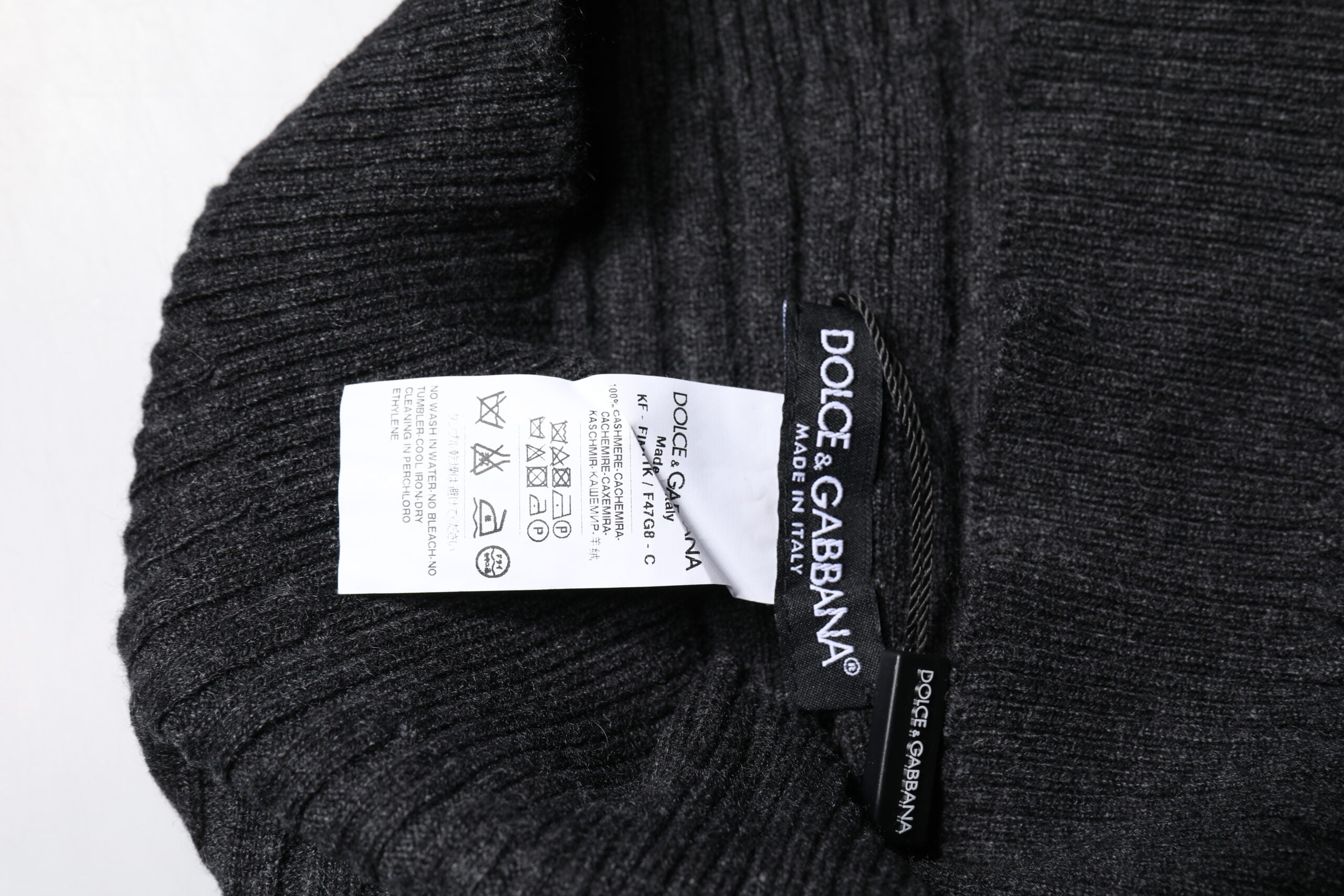 Dolce & Gabbana Svart Kashmir Stickad Halsduk