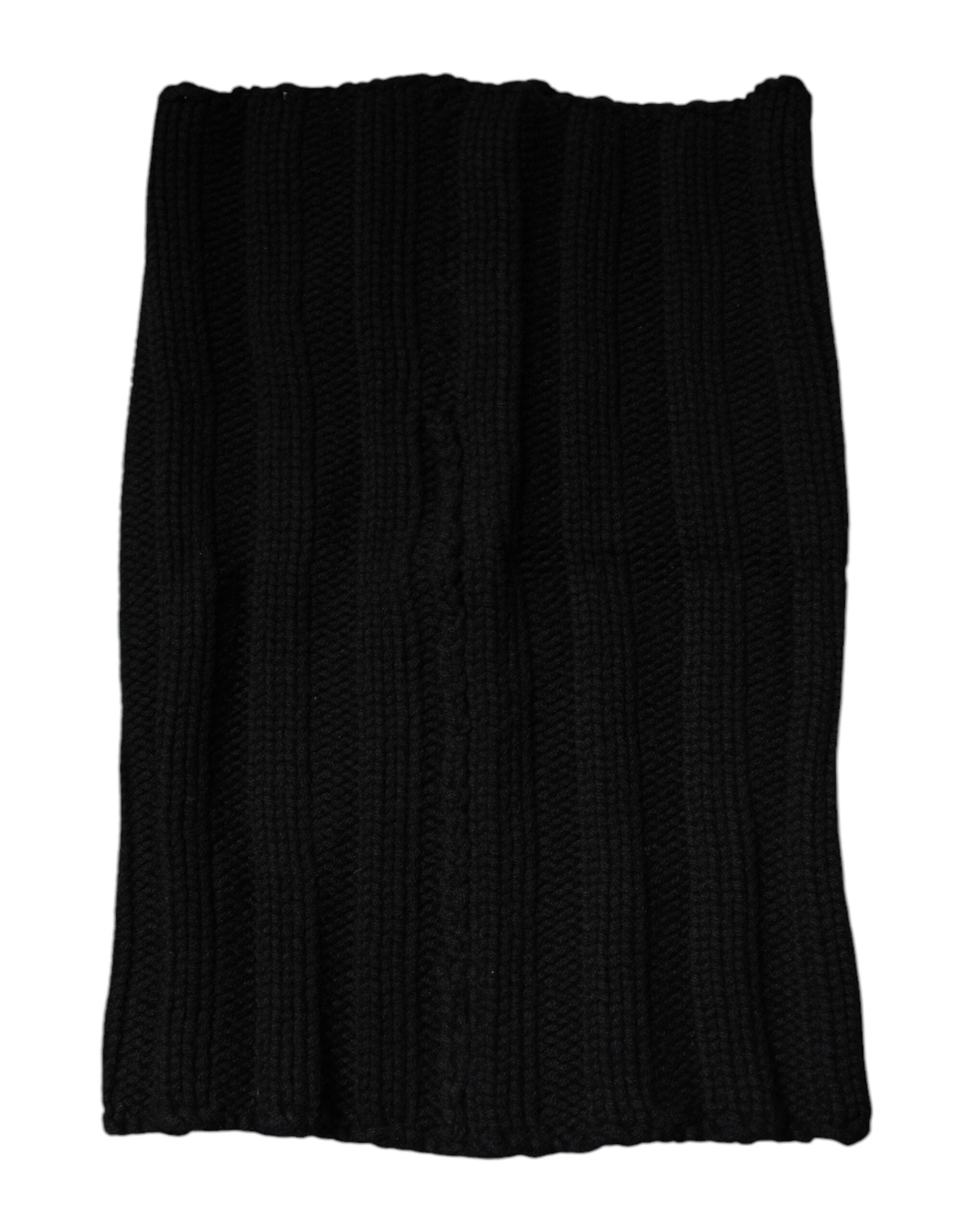 Dolce & Gabbana Svart Kashmir Stickad Halsduk