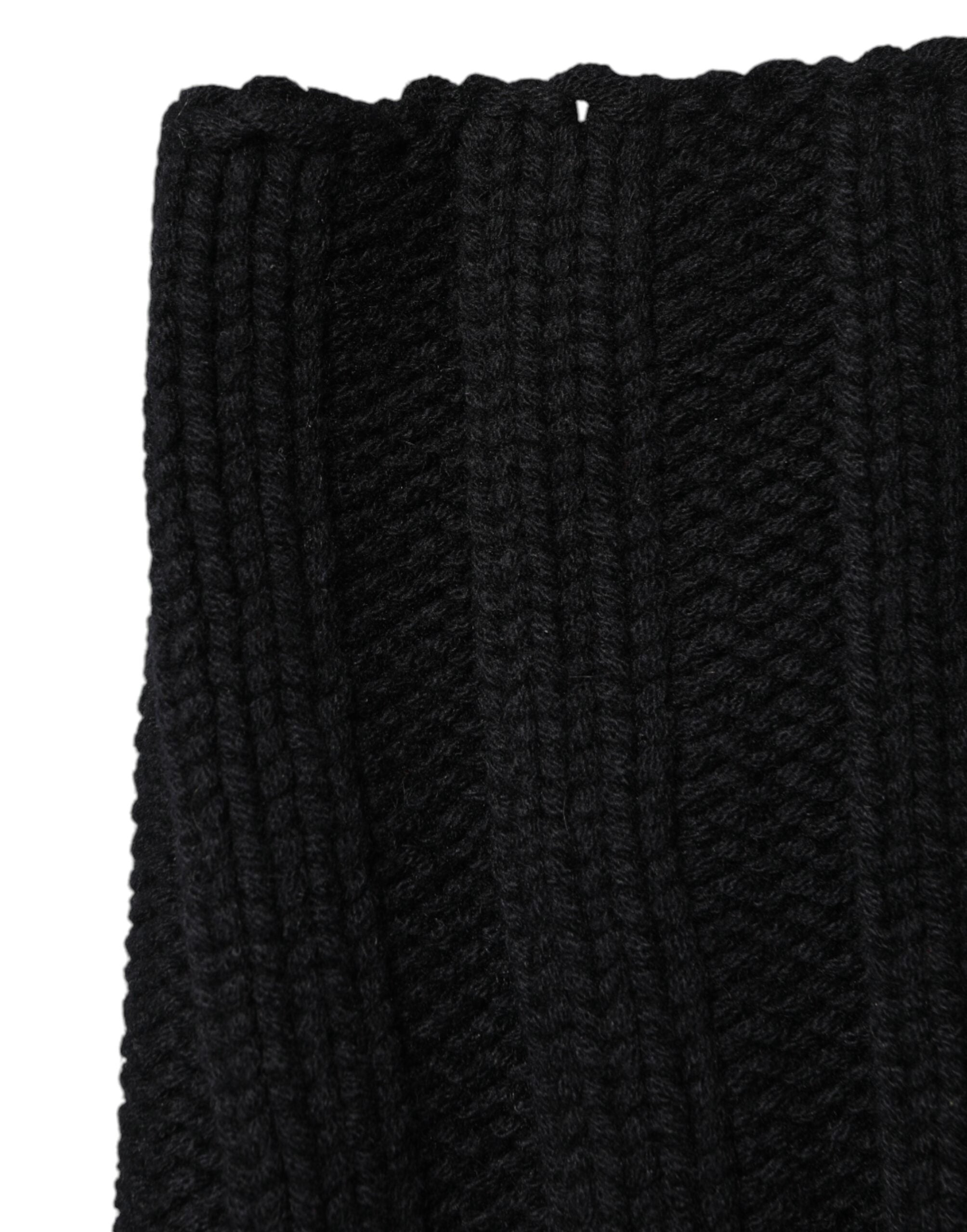 Dolce & Gabbana Svart Kashmir Stickad Halsduk