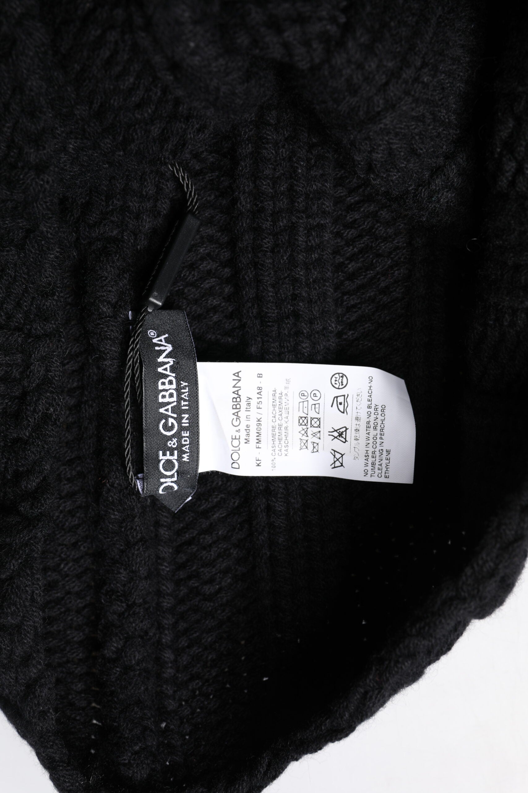 Dolce & Gabbana Svart Kashmir Stickad Halsduk