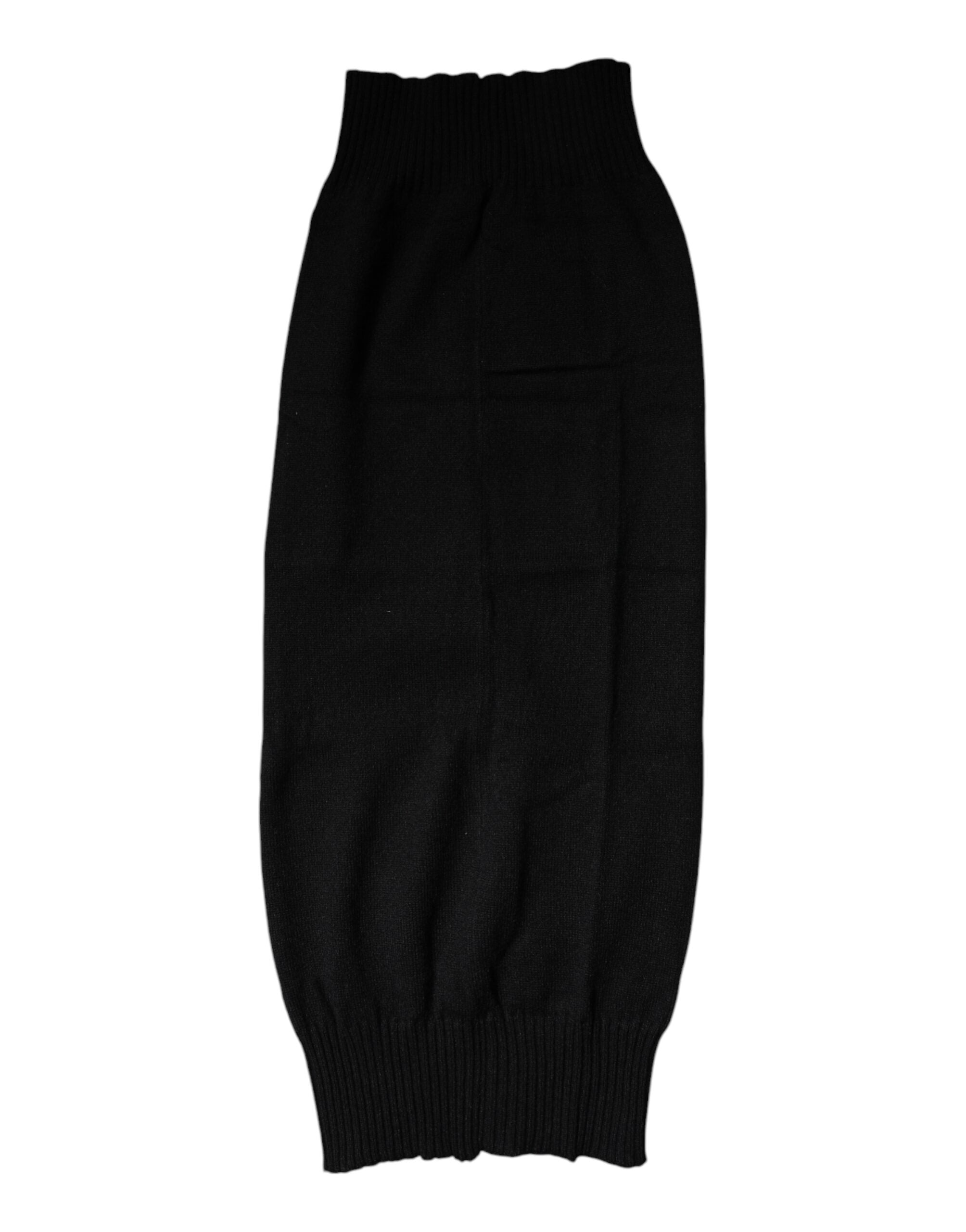 Dolce & Gabbana Svart Kashmir Stickad Halsduk
