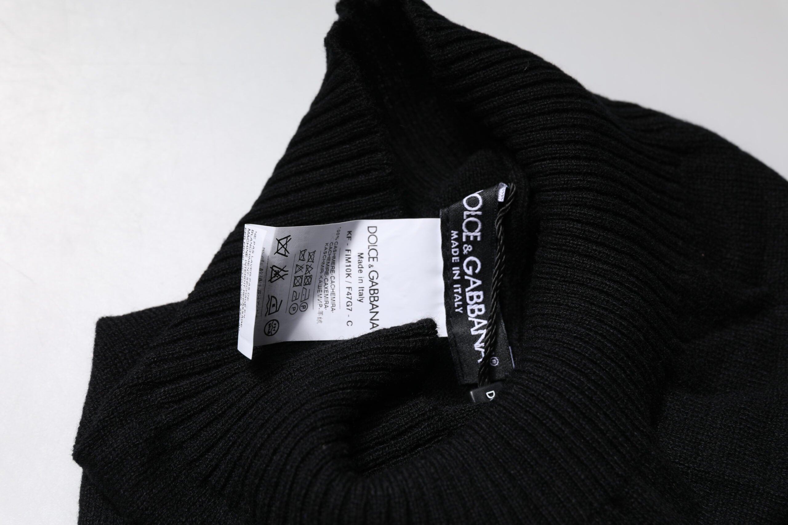 Dolce & Gabbana Svart Kashmir Stickad Halsduk