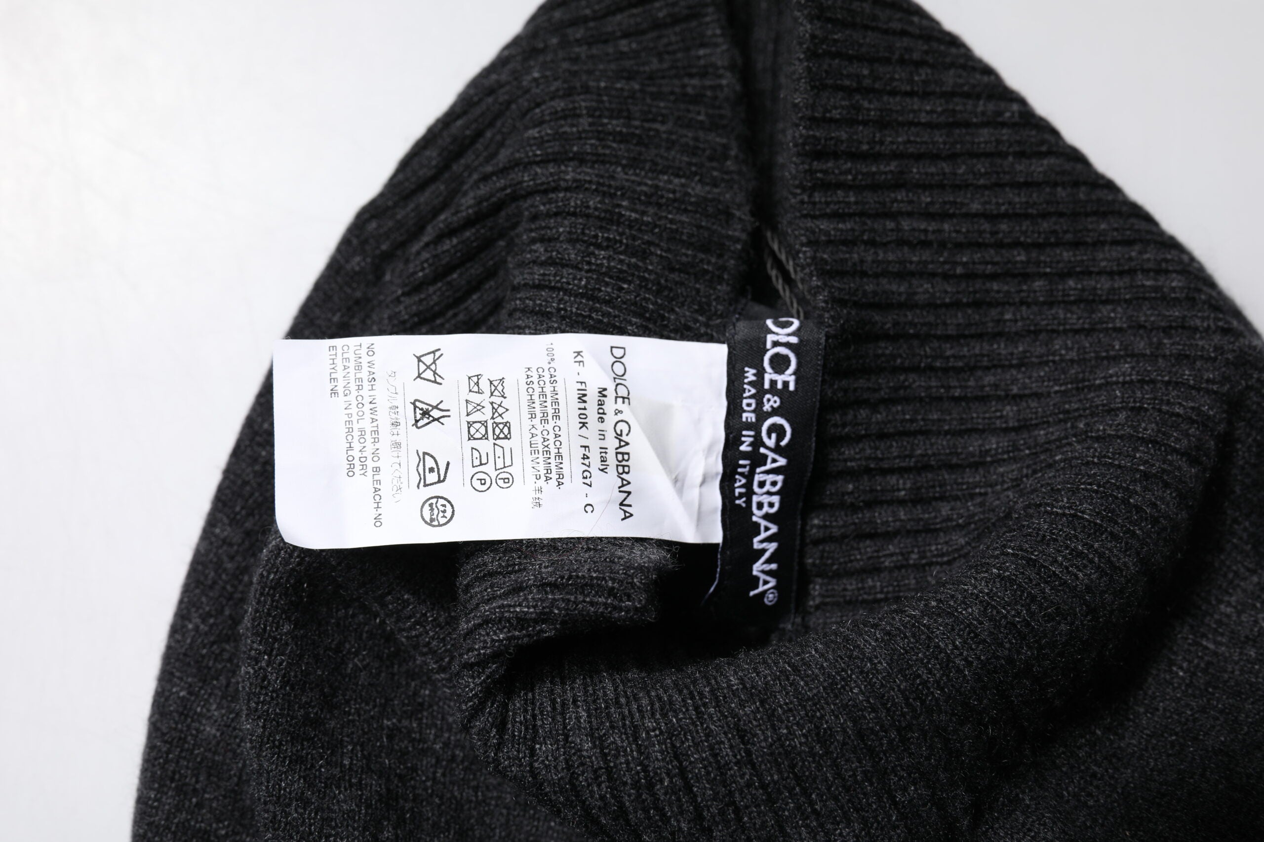 Dolce & Gabbana Svart Kashmir Stickad Halsduk