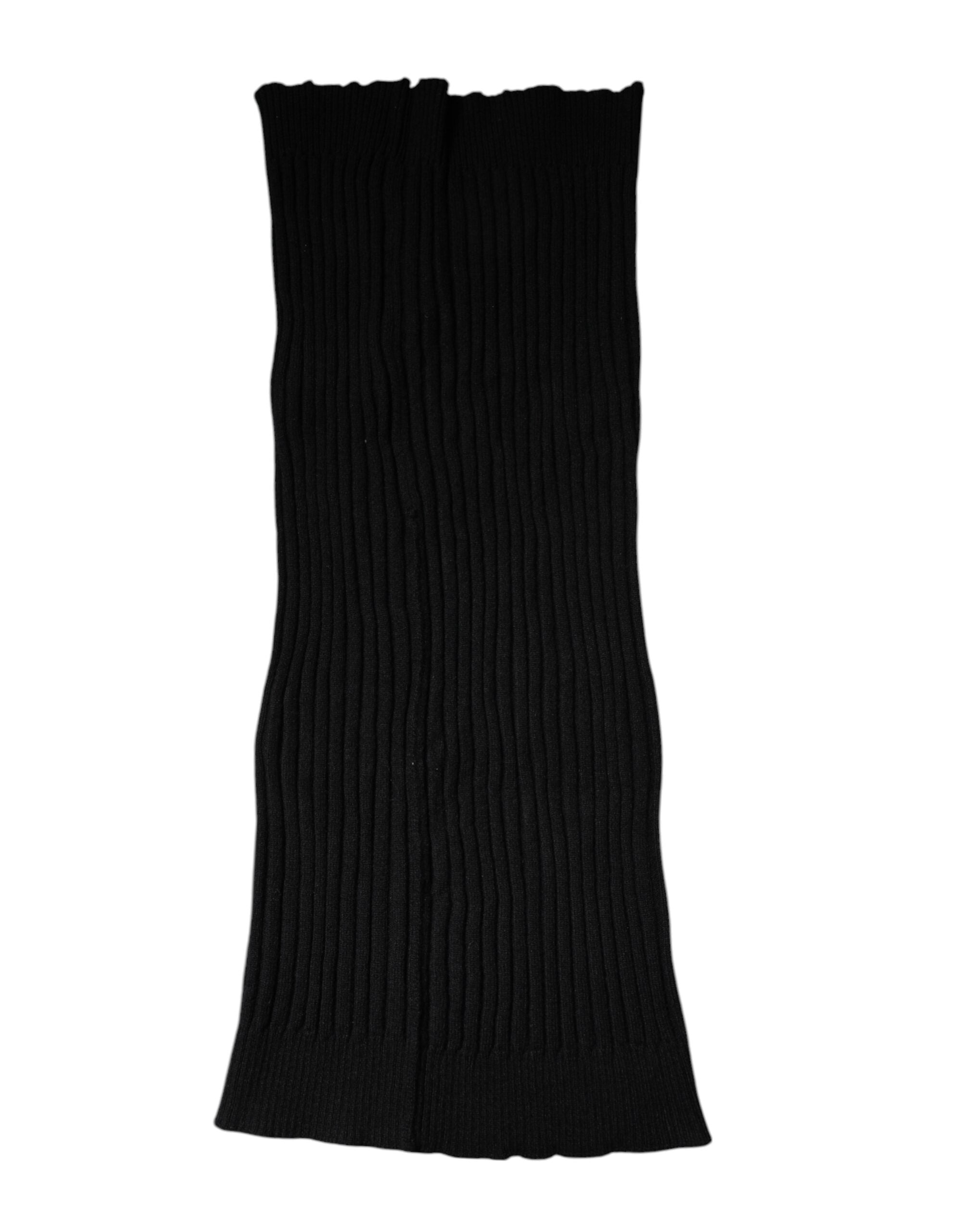 Dolce & Gabbana Svart Kashmir Stickad Halsduk