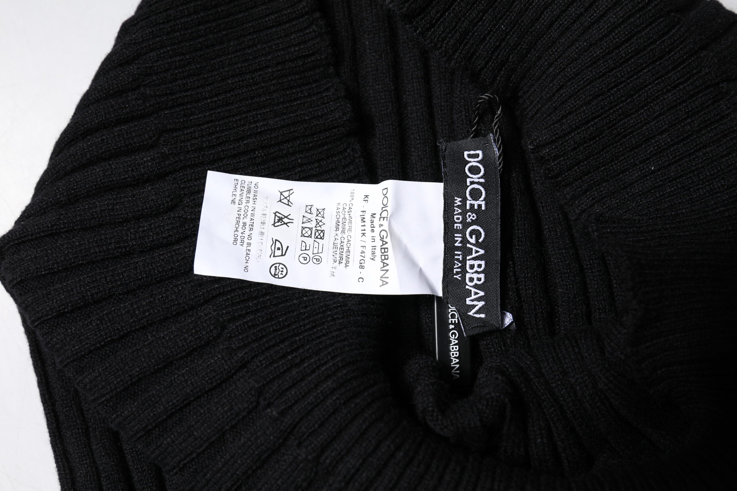 Dolce & Gabbana Svart Kashmir Stickad Halsduk