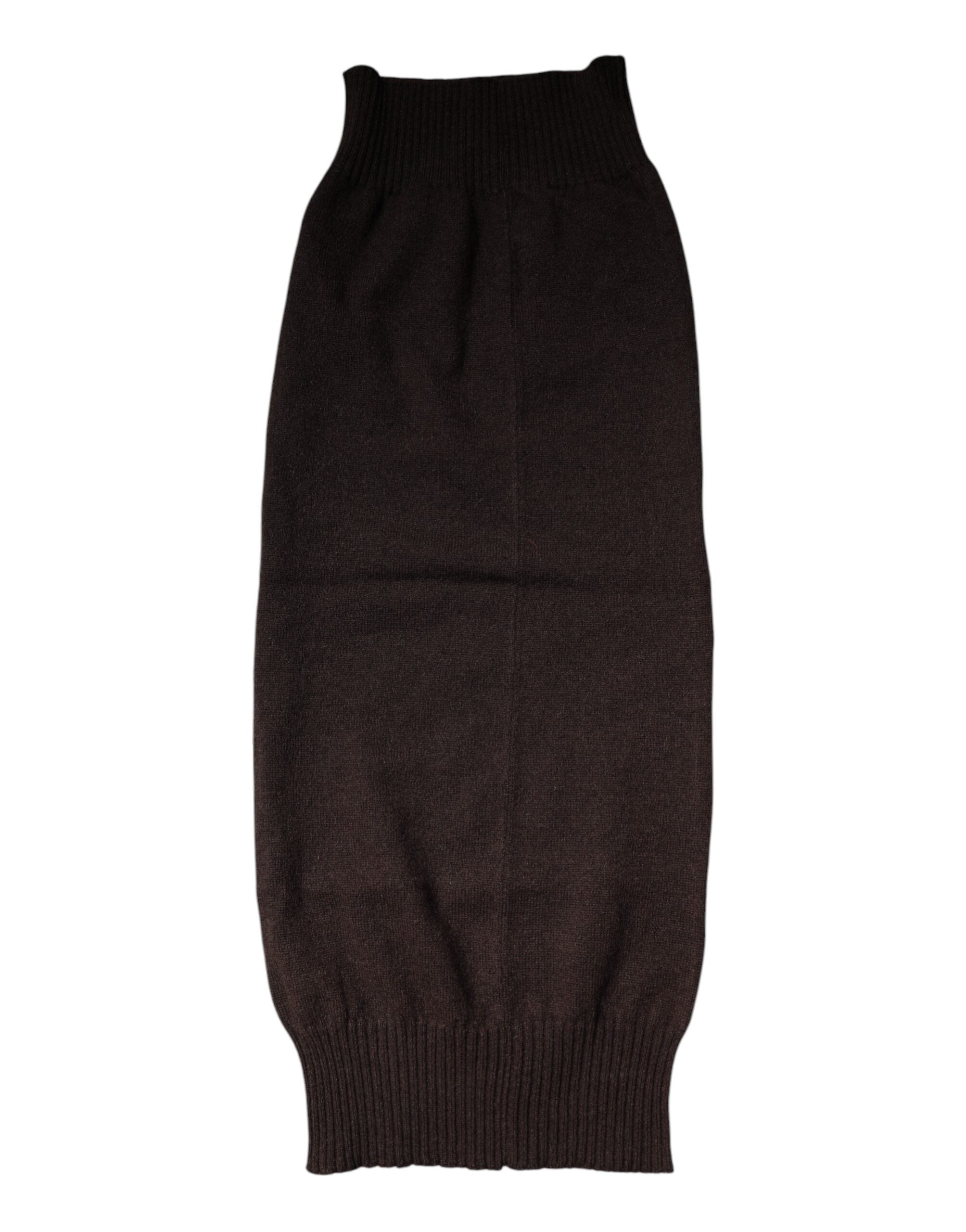 Dolce & Gabbana Brun Kashmir Stickad Halsduk