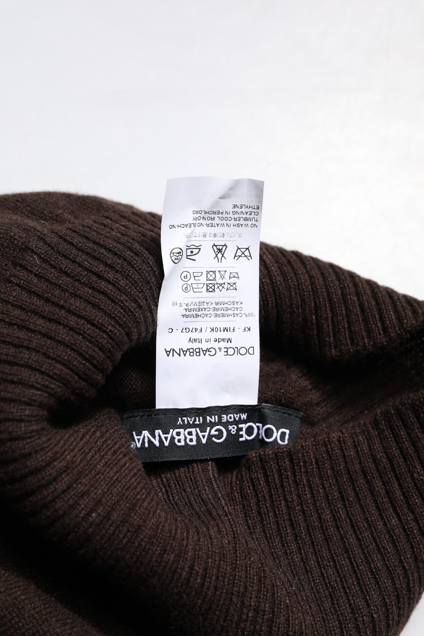 Dolce & Gabbana Brun Kashmir Stickad Halsduk