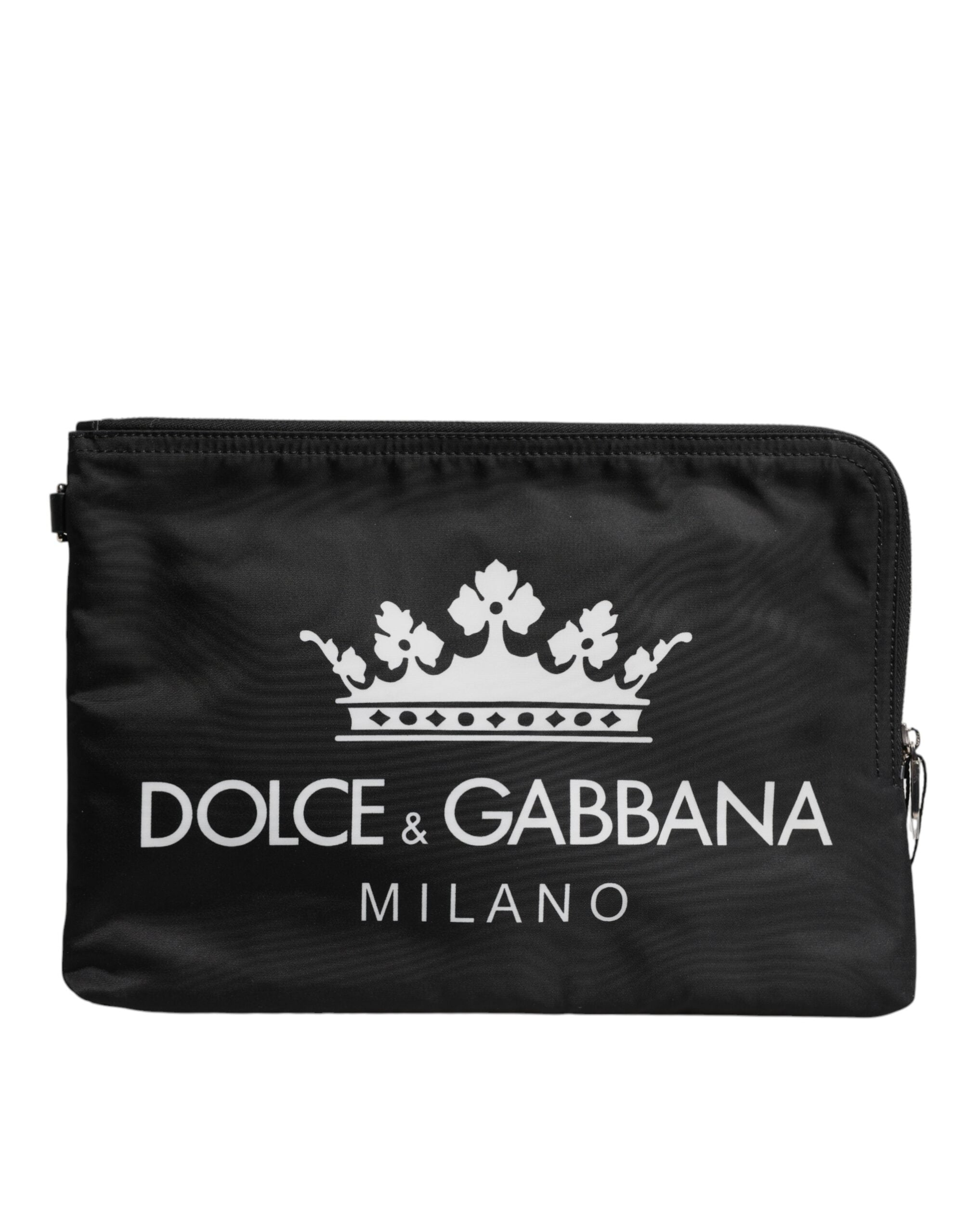 Dolce & Gabbana svart DG Milano-tryck kuvertväska i nylon