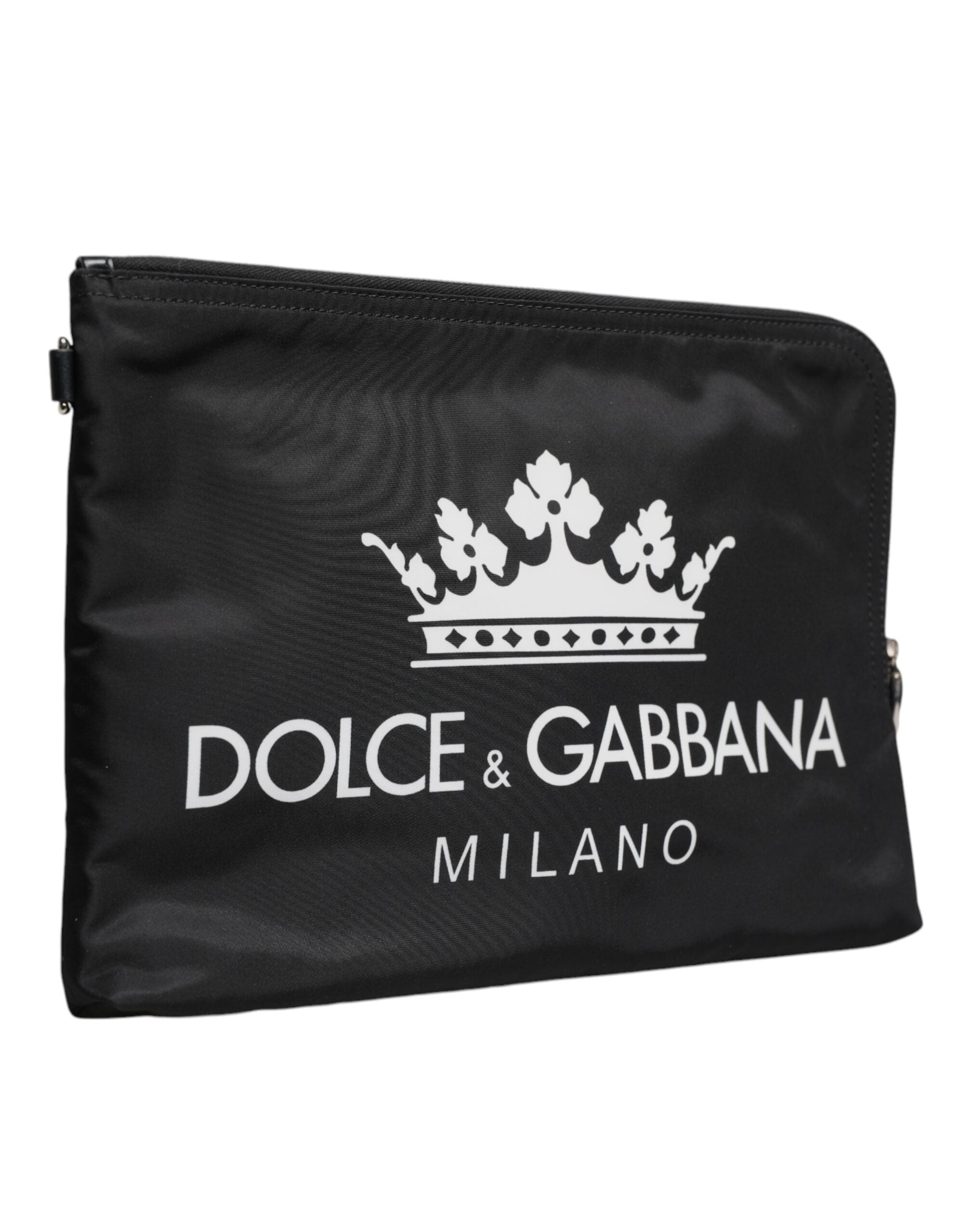 Dolce & Gabbana svart DG Milano-tryck kuvertväska i nylon