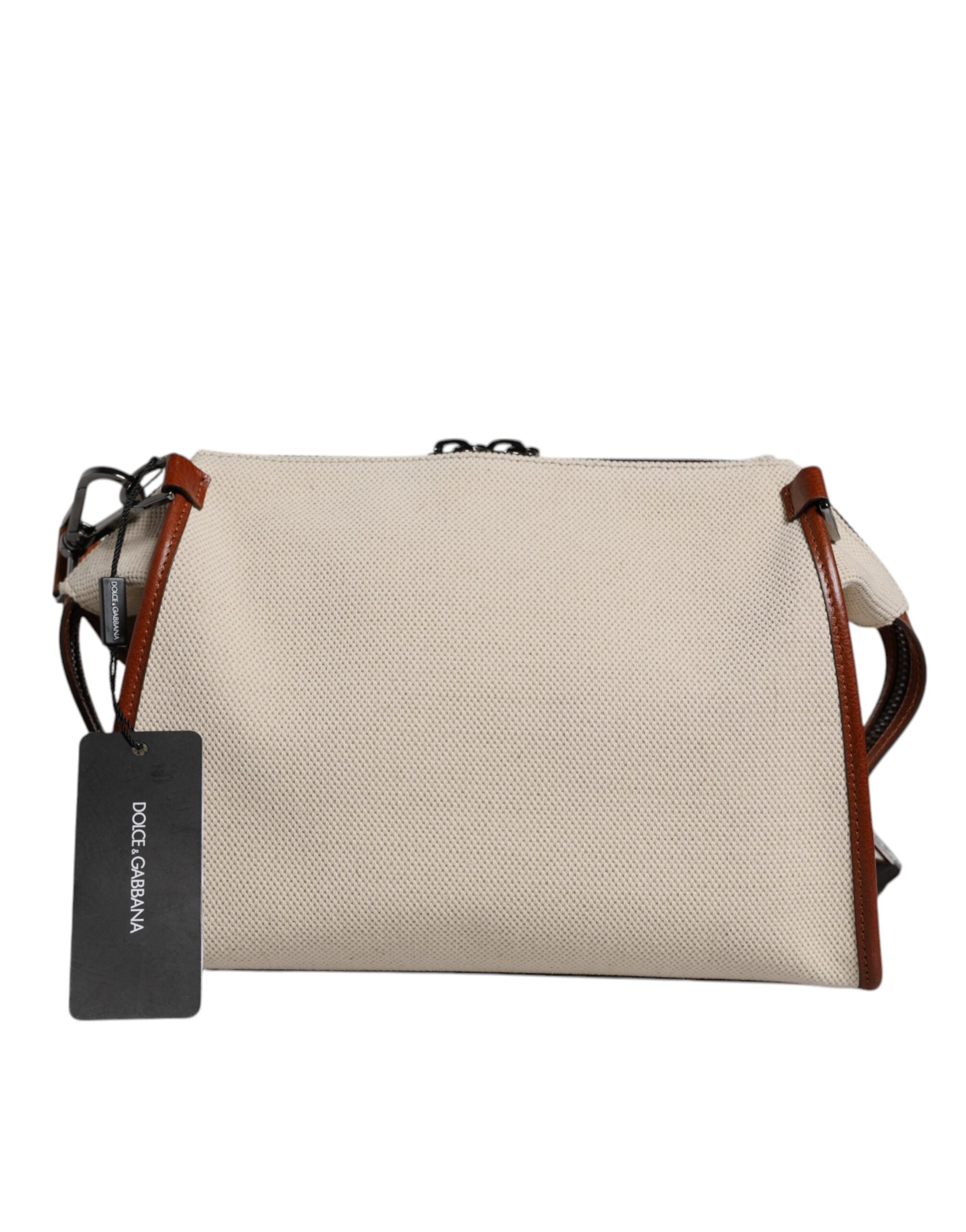 Dolce & Gabbana Beige Brun Duffelväska i Bomullsläder