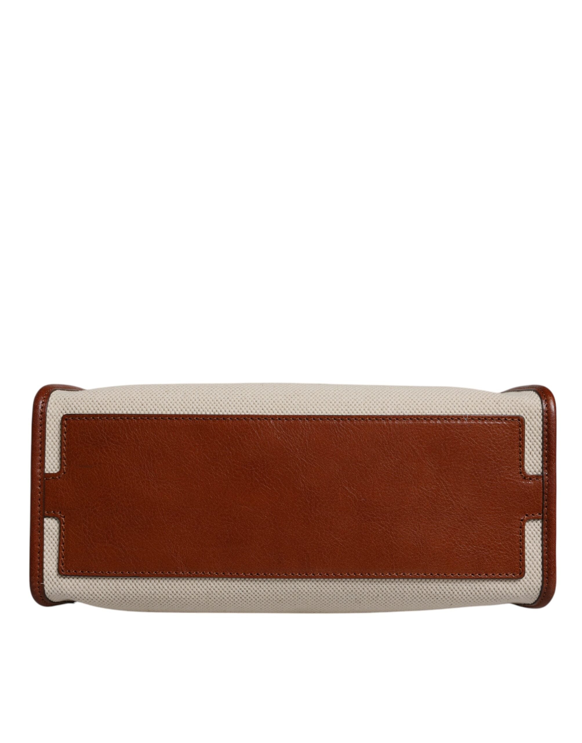 Dolce & Gabbana Beige Brun Duffelväska i Bomullsläder