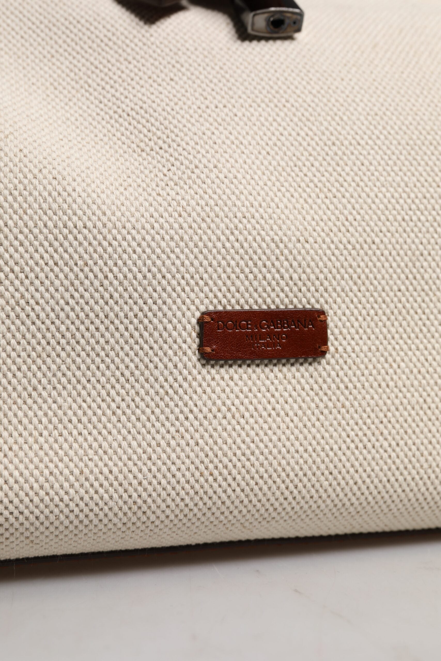 Dolce & Gabbana Beige Brun Duffelväska i Bomullsläder