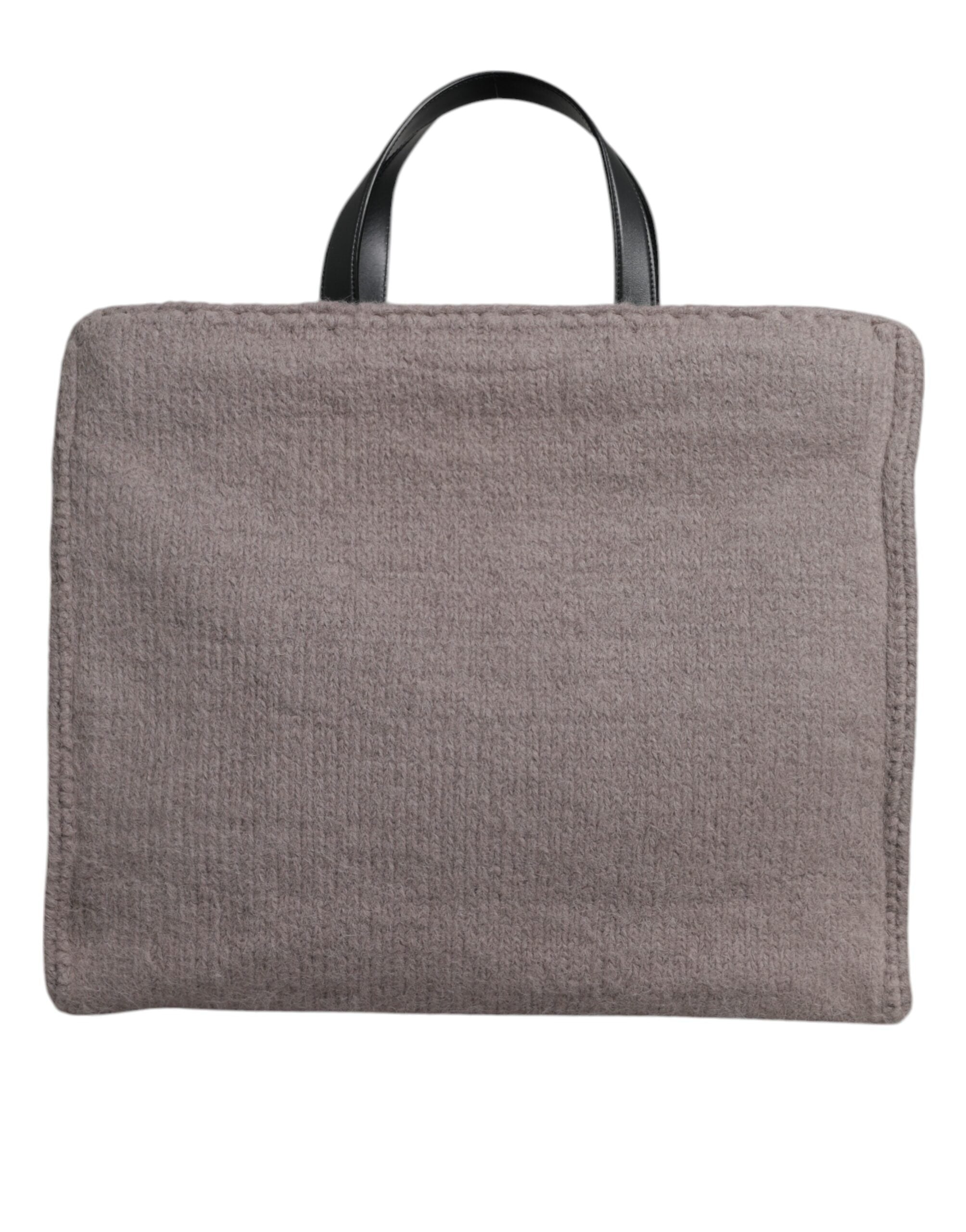 Dolce & Gabbana Grå Alpackaull Toteväska med Logotypplakett