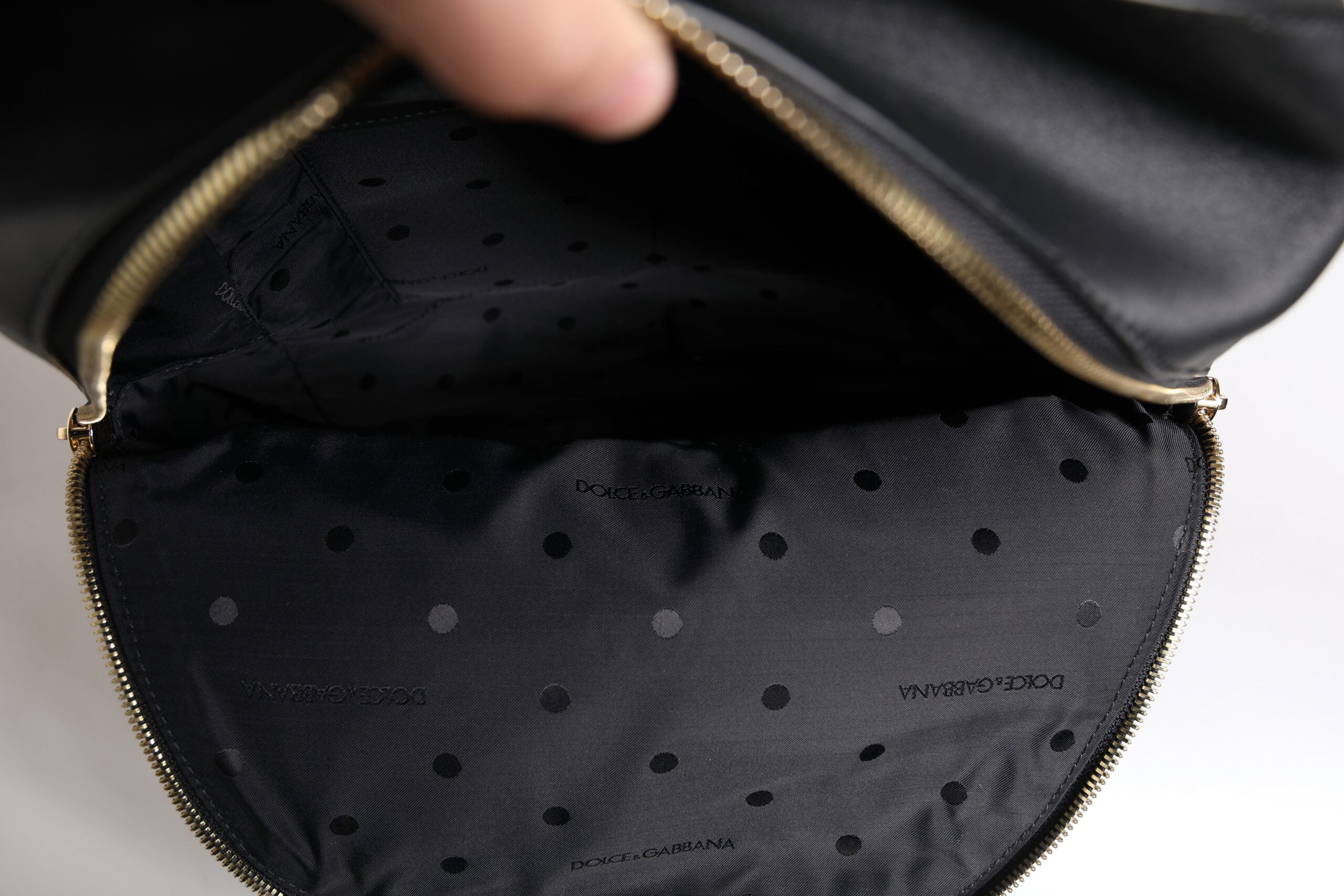 Dolce & Gabbana svart DG läderryggsäck med logotyptryck