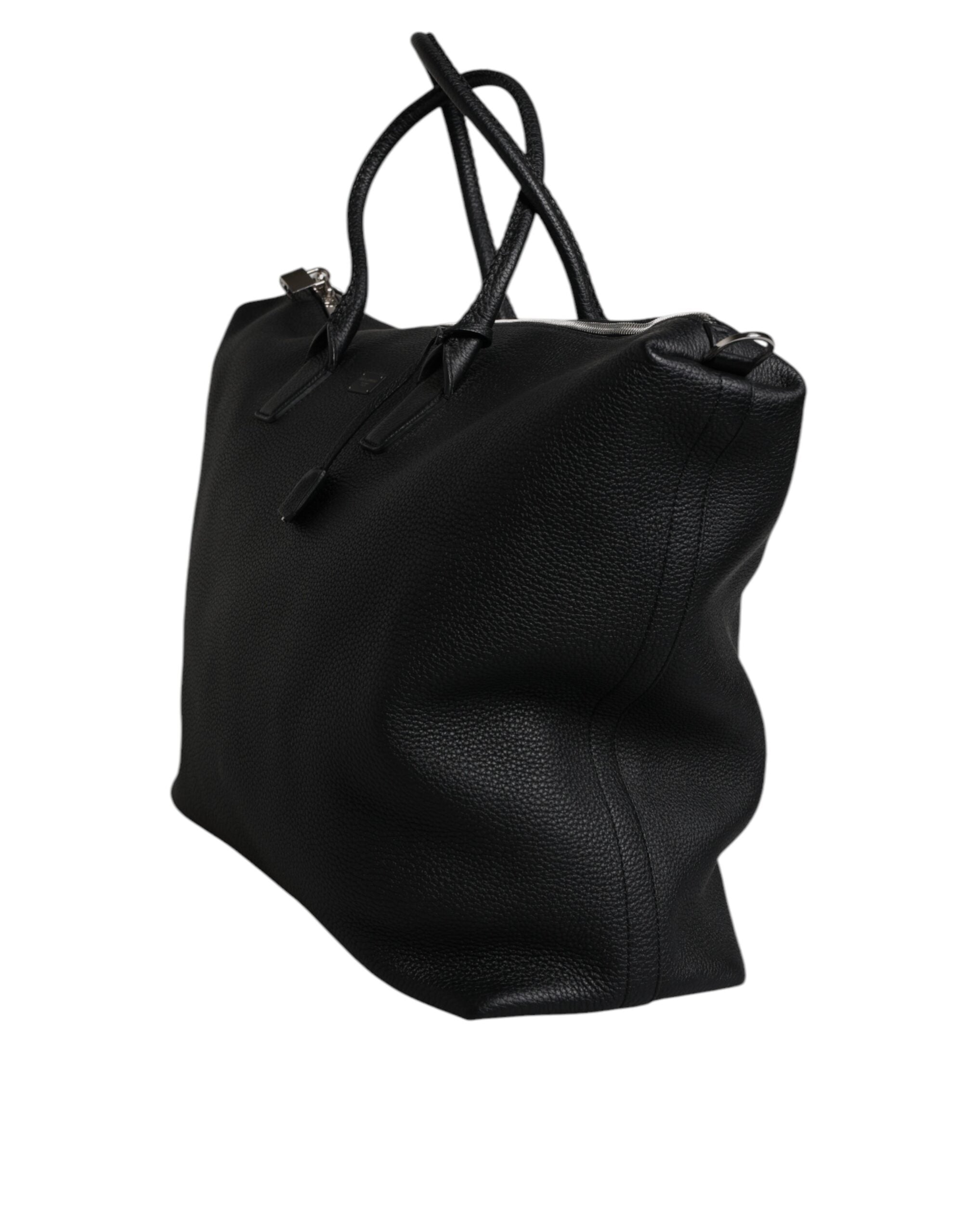 Dolce & Gabbana svart duffelväska i kalvskinn och läder