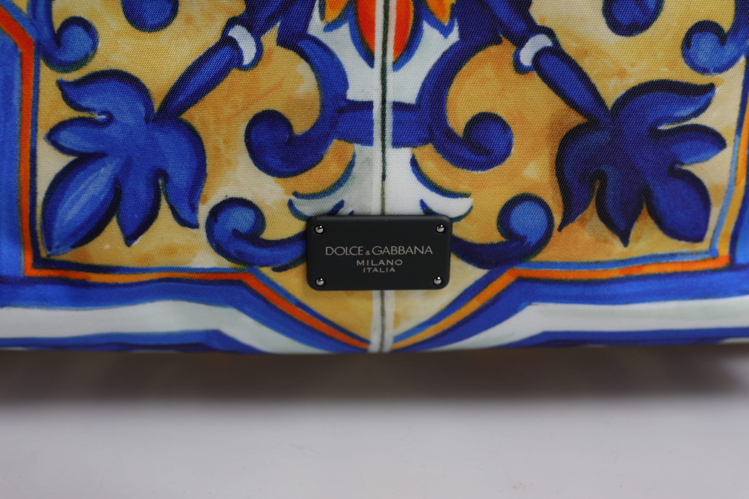 Dolce & Gabbana flerfärgad majolica-tryck nylonryggsäck