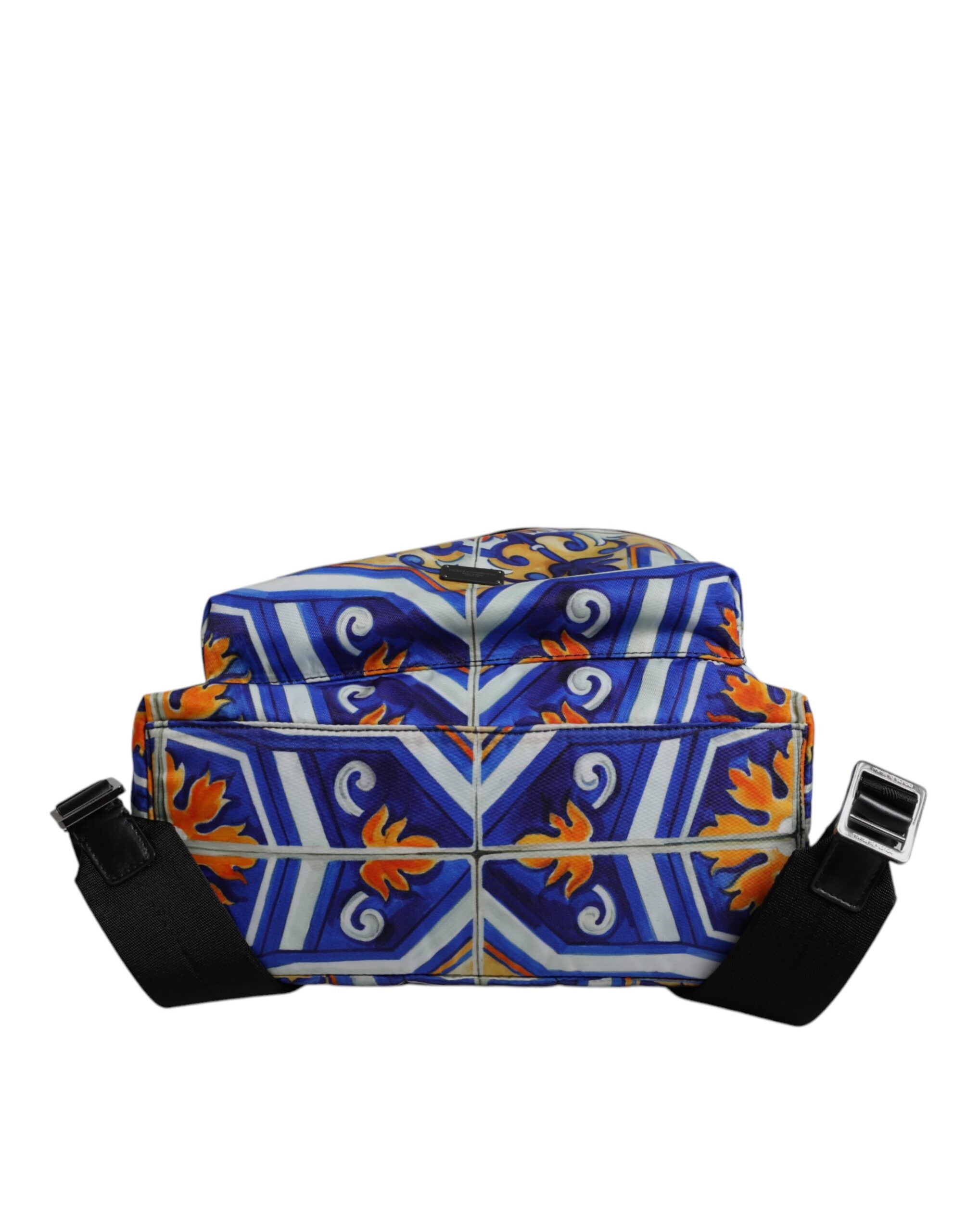 Dolce & Gabbana flerfärgad majolica-tryck nylonryggsäck