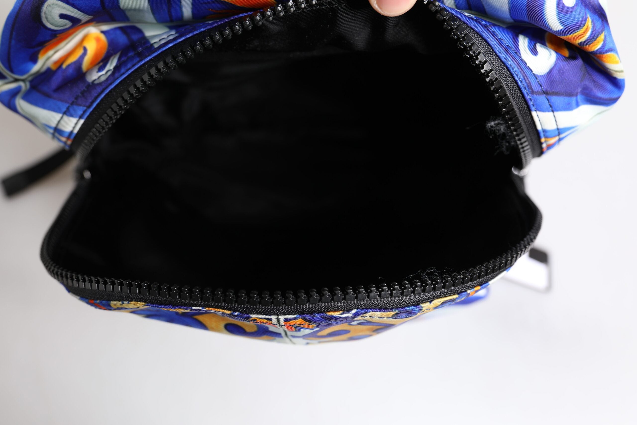 Dolce & Gabbana flerfärgad majolica-tryck nylonryggsäck