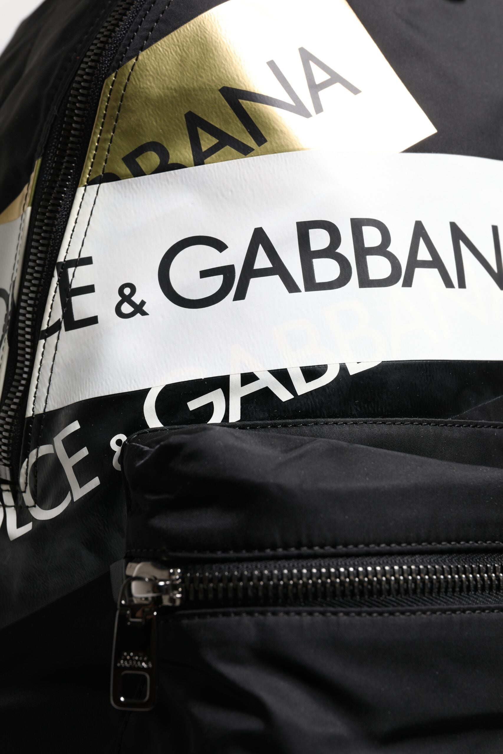 Dolce & Gabbana Svart Logotyptejp Polyamid Skolryggsäck