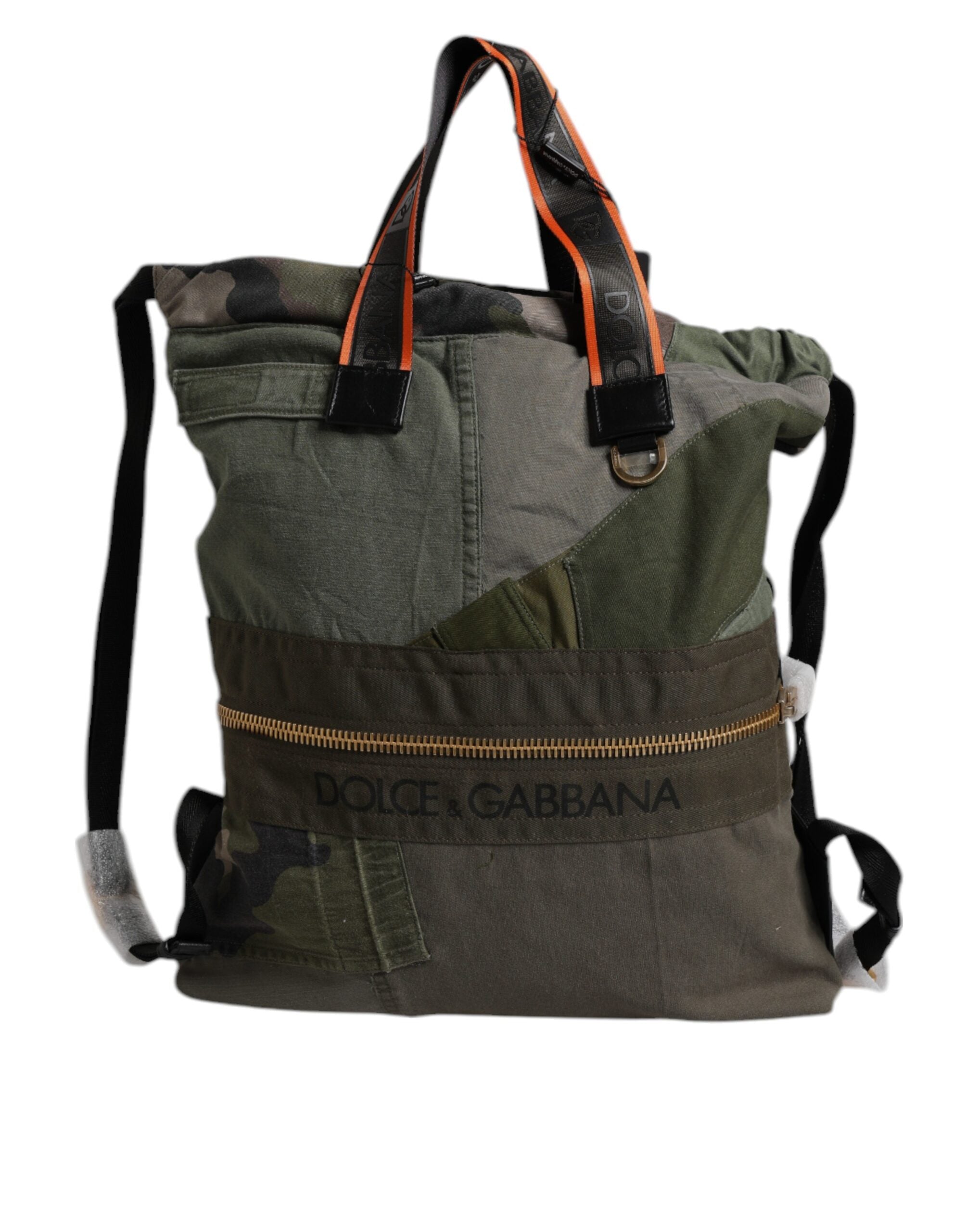 Dolce & Gabbana Militärgrön Patchwork Ryggsäck