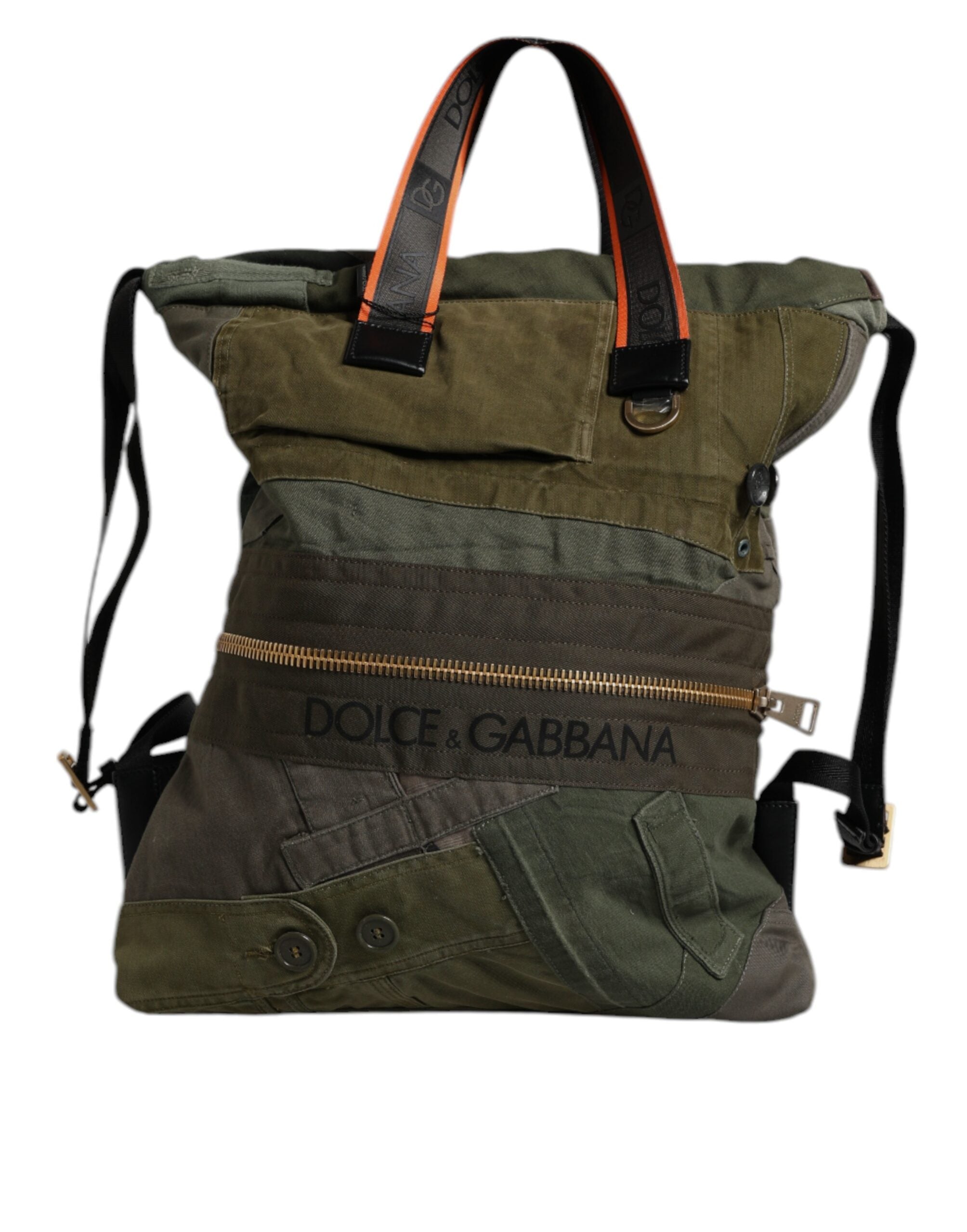 Dolce & Gabbana Militärgrön Patchwork Ryggsäck