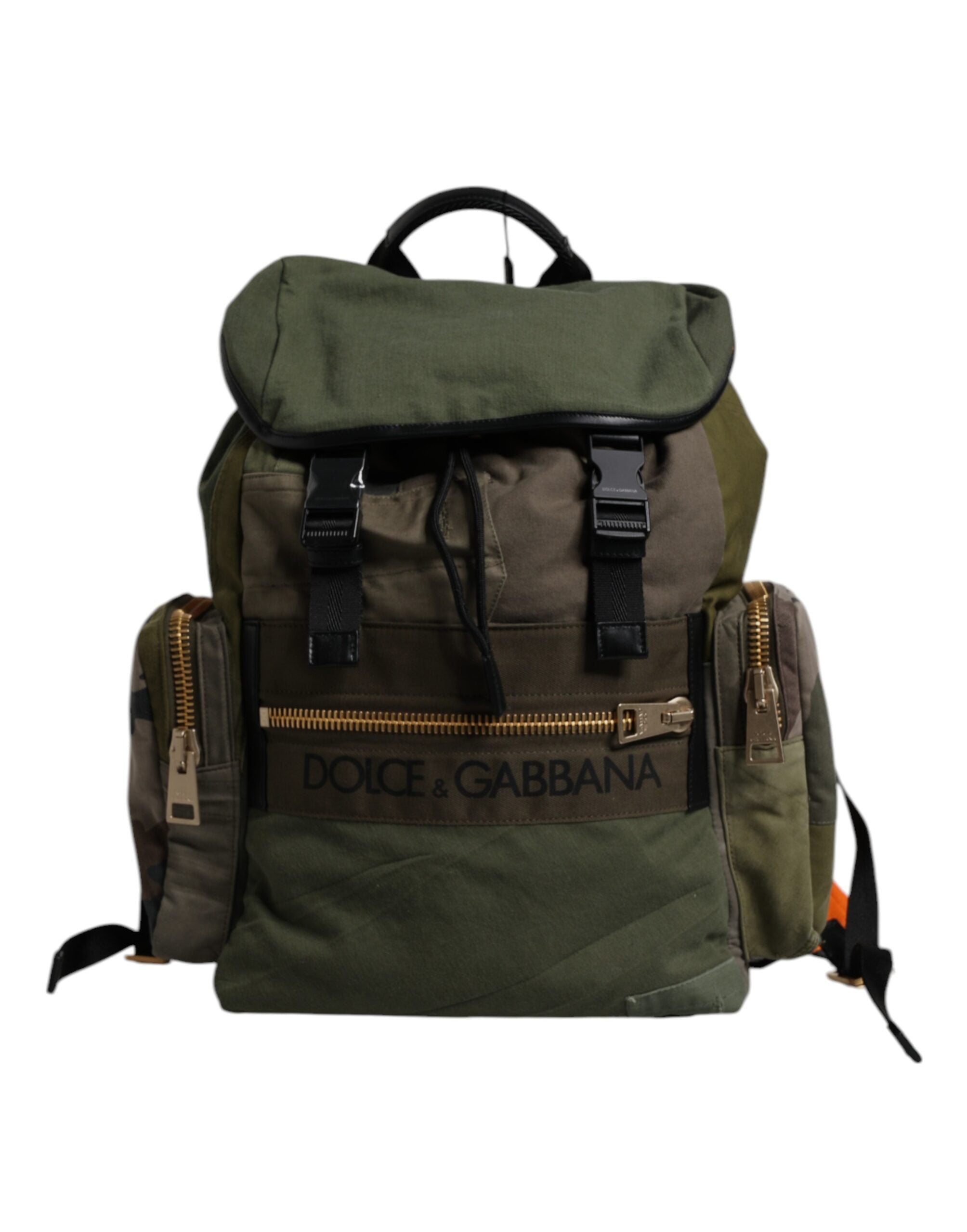 Dolce & Gabbana Militärgrön Patchwork Reseryggsäck