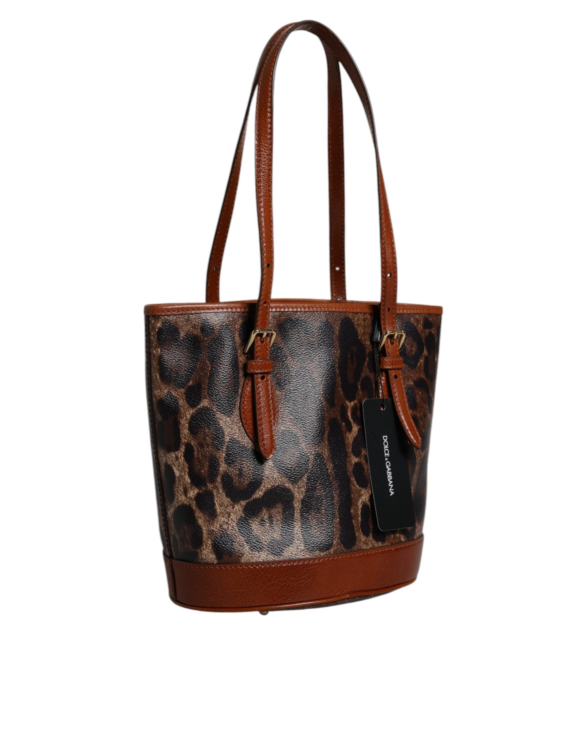 Dolce & Gabbana Brun Leopard Läderväska med Axelrem