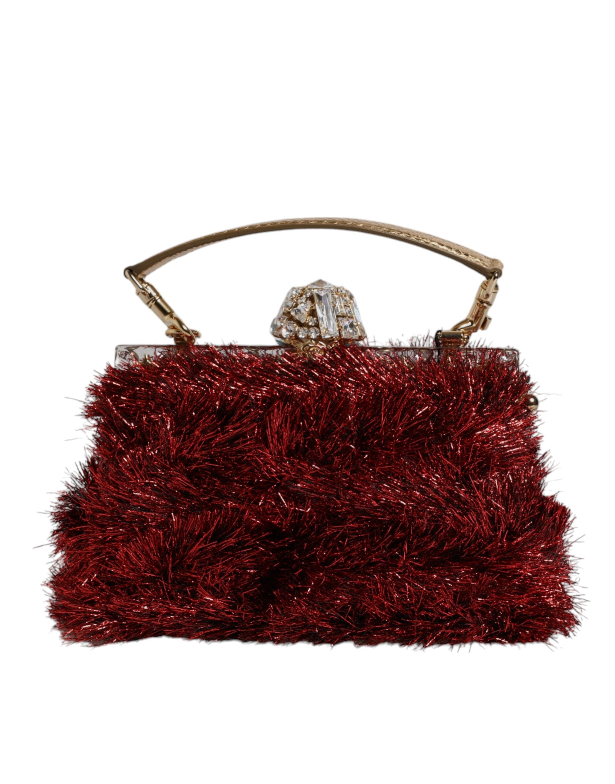 Dolce & Gabbana Rödguldkedja VANDA Glitterkristaller Aftonkuvertväska