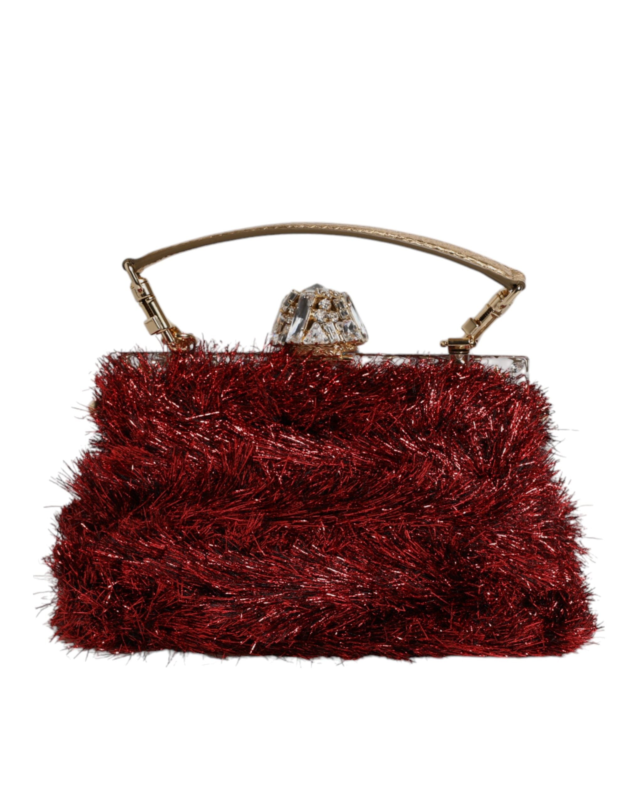 Dolce & Gabbana Rödguldkedja VANDA Glitterkristaller Aftonkuvertväska