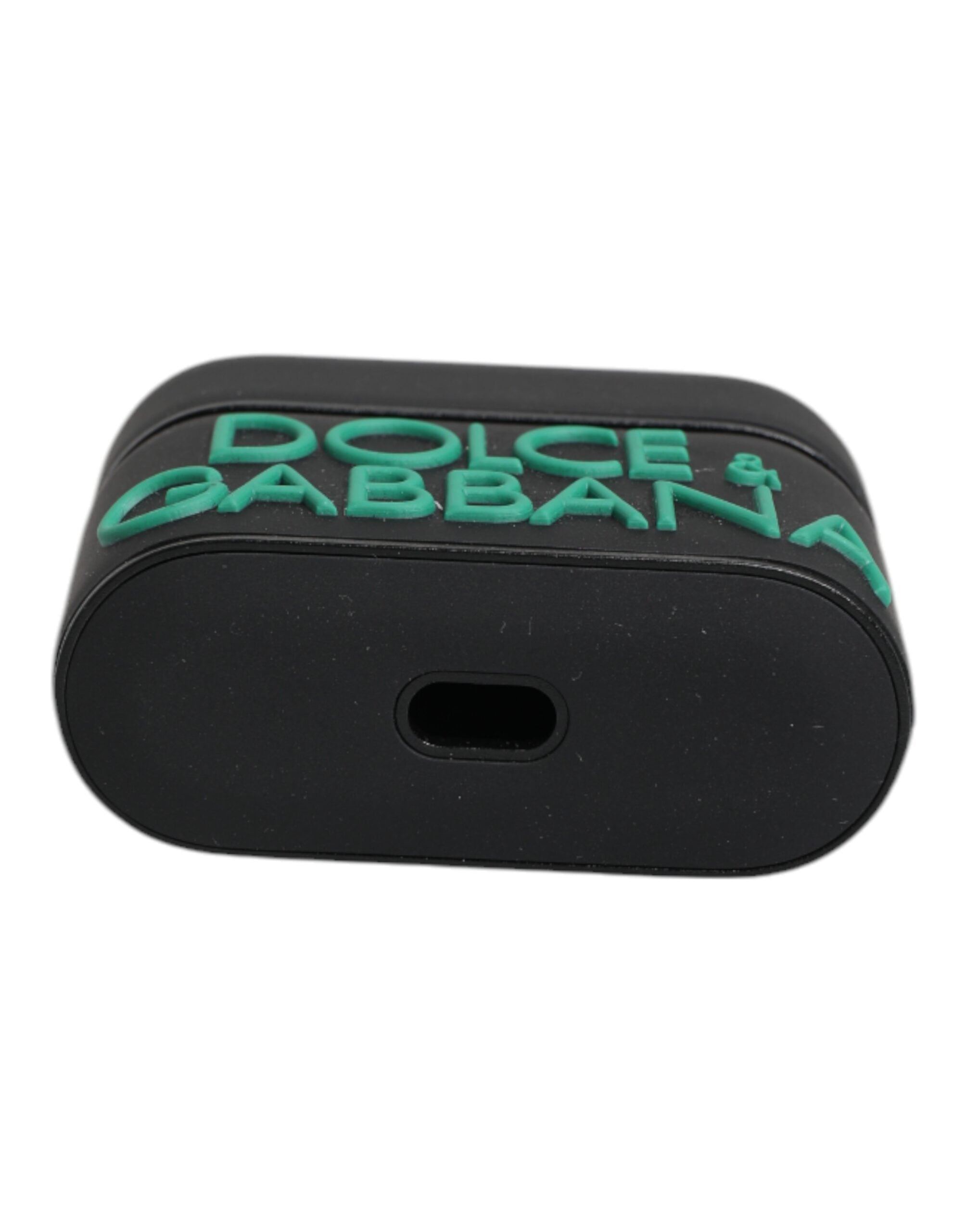 Dolce & Gabbana Svart Orange Silikonfodral med Präglad Logotyp till Airpods