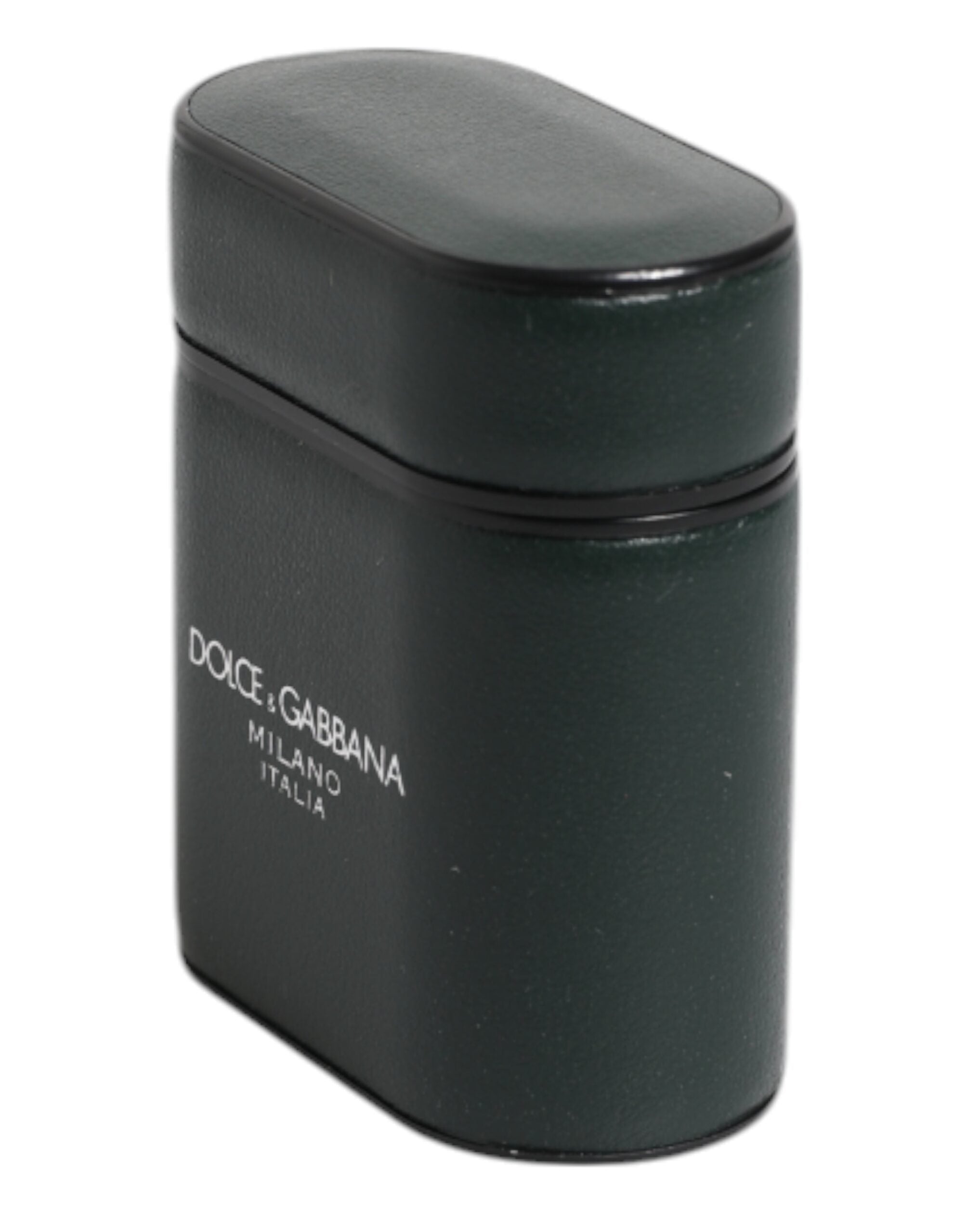 Dolce & Gabbana Svart Kalvskinnsläder Med Logotyptryck Flipfodral Till Airpods