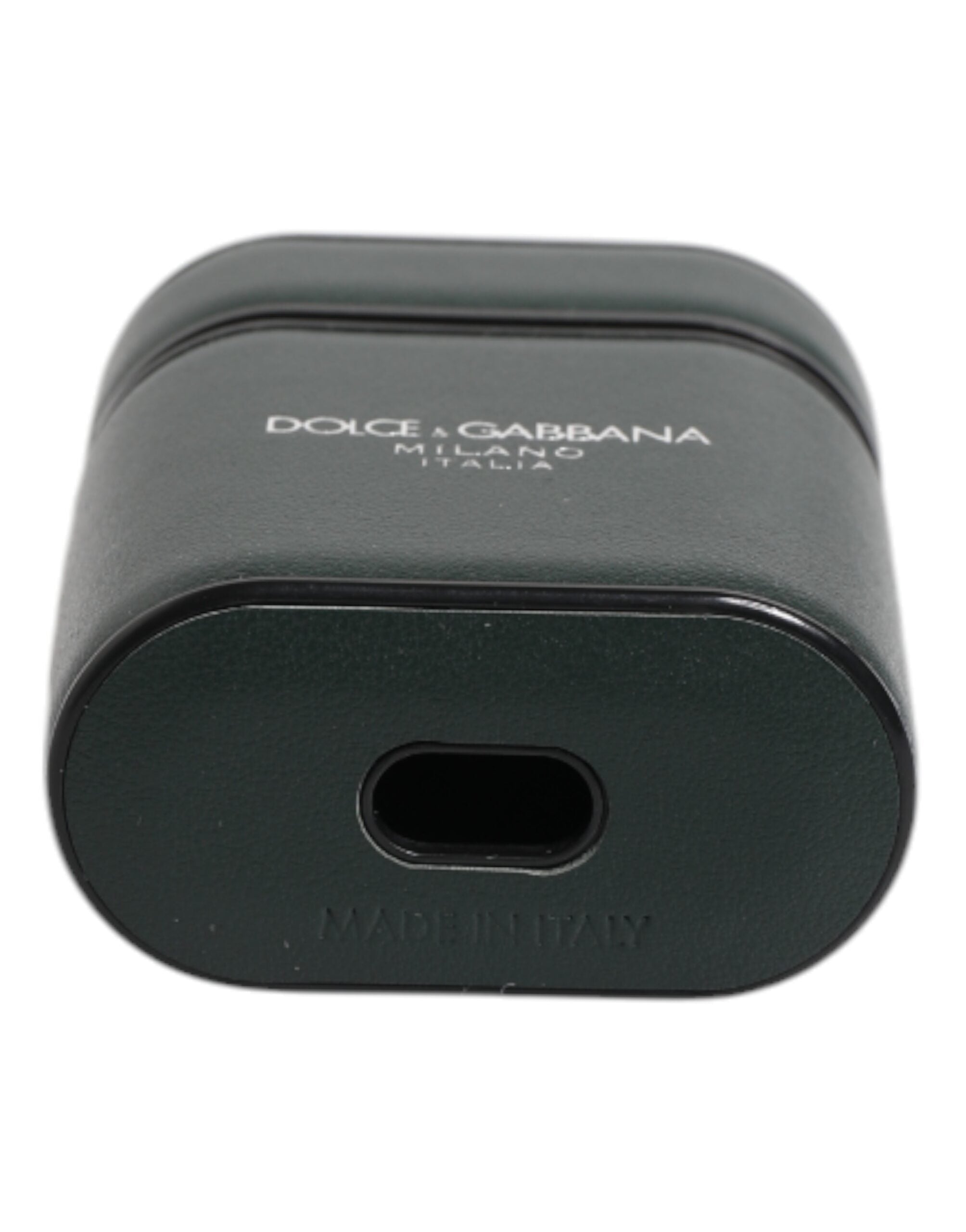 Dolce & Gabbana Svart Kalvskinnsläder Med Logotyptryck Flipfodral Till Airpods