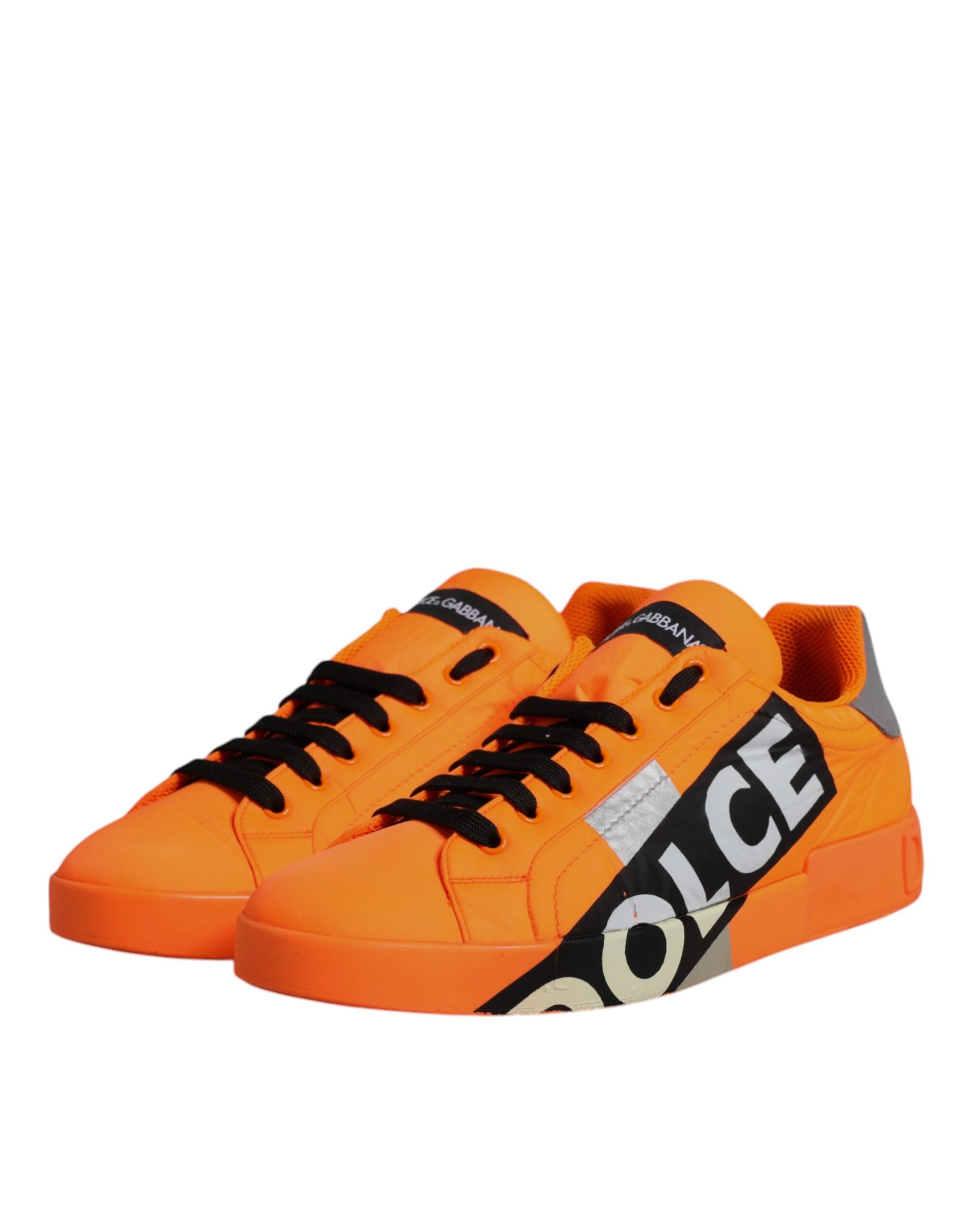 Dolce & Gabbana Orange Portofino Logo Tape Herr Sneakers Skor
