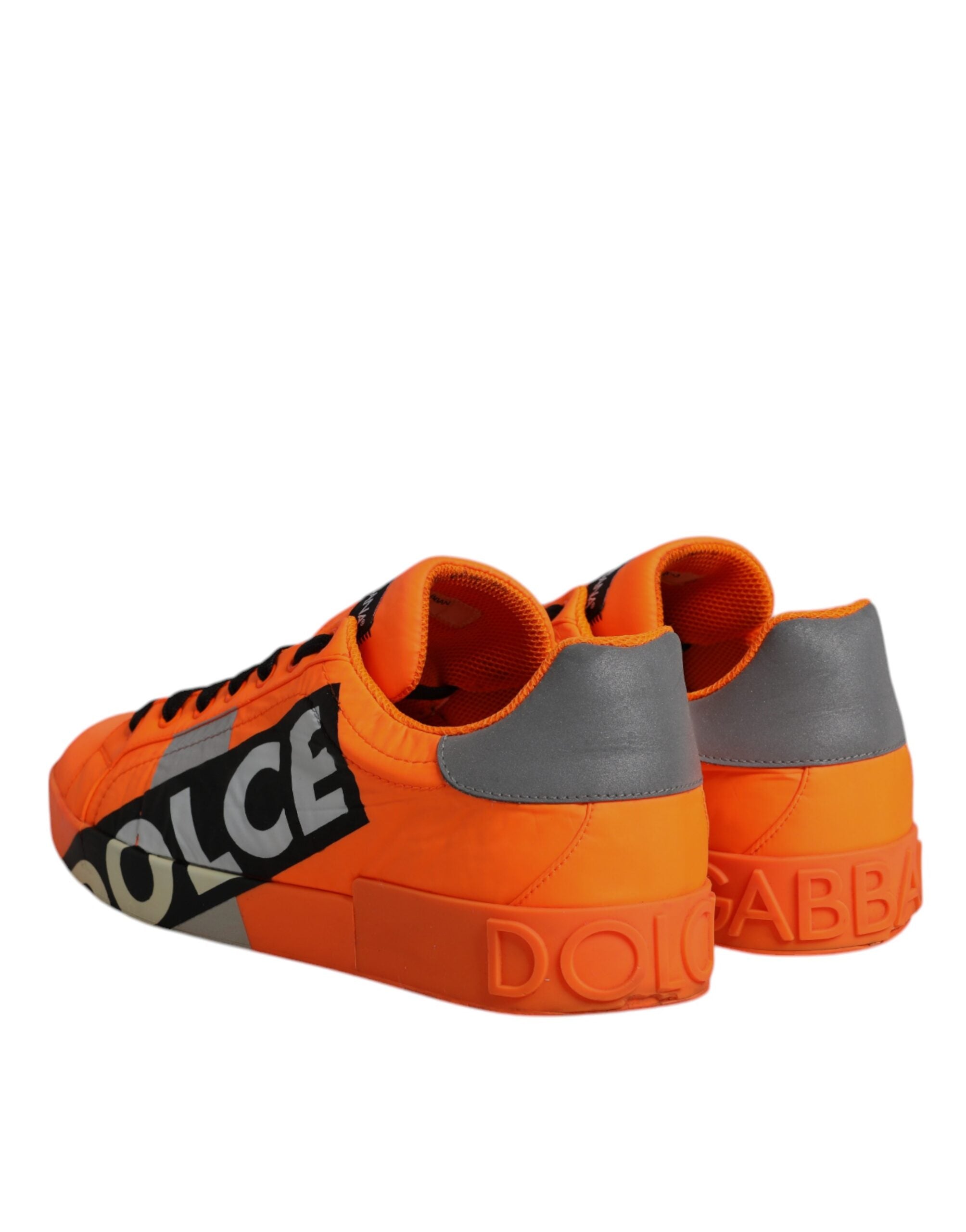 Dolce & Gabbana Orange Portofino Logo Tape Herr Sneakers Skor