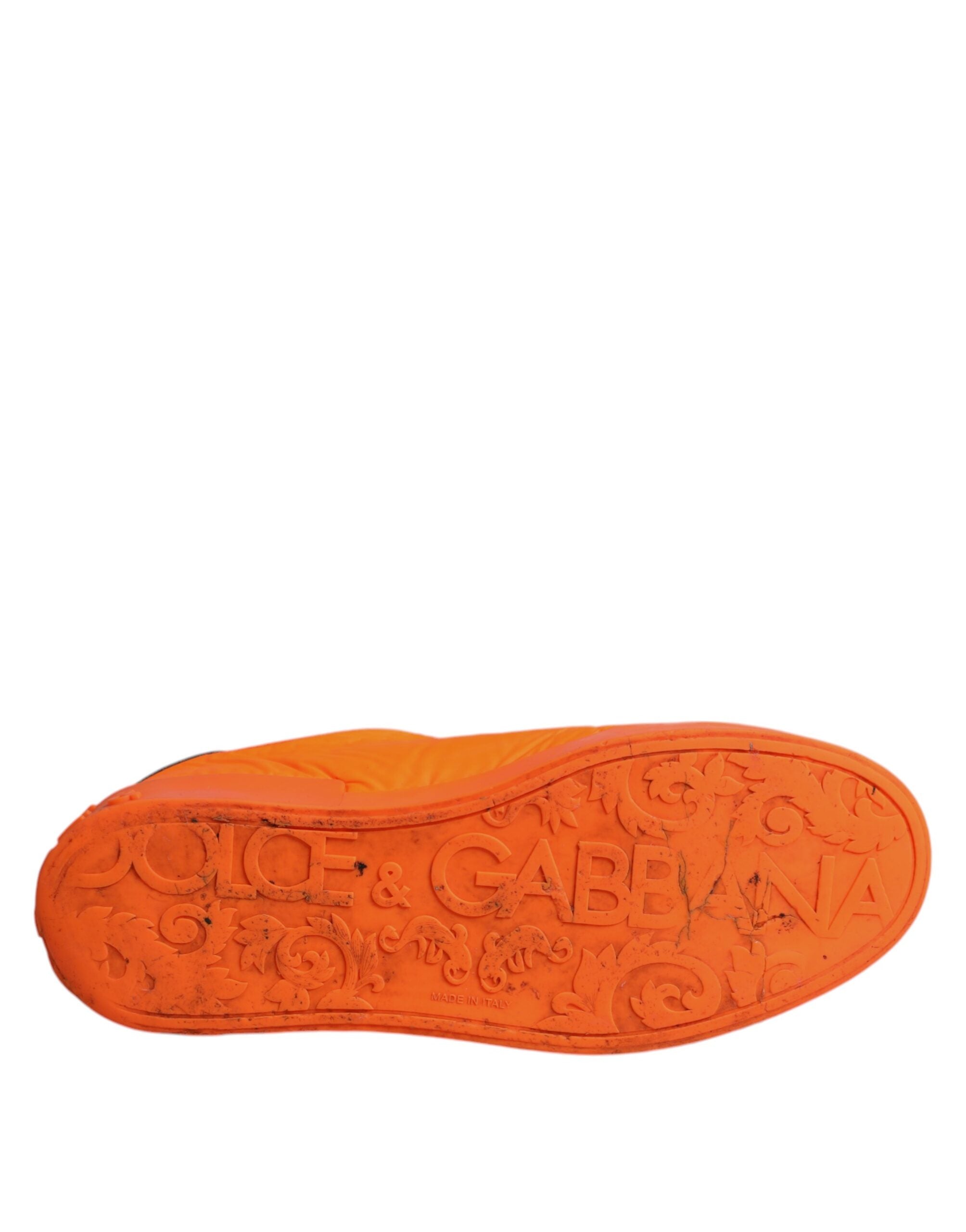 Dolce & Gabbana Orange Portofino Logo Tape Herr Sneakers Skor