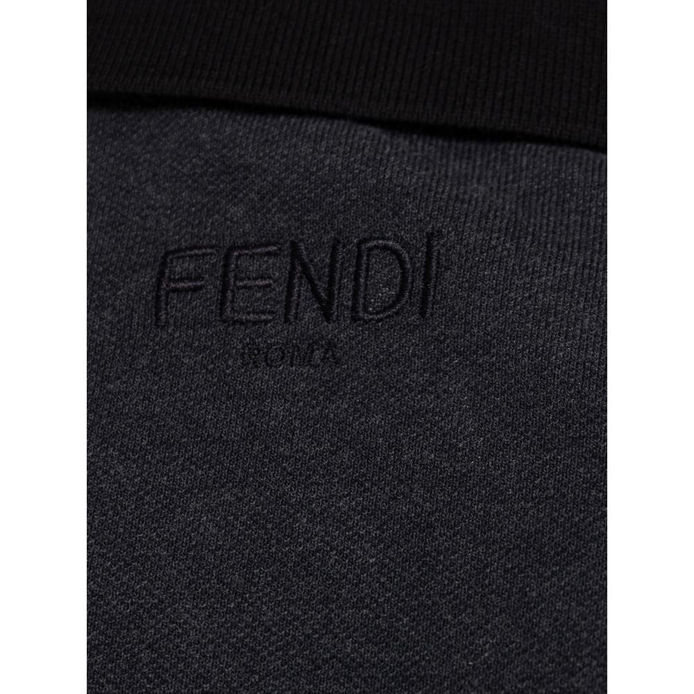 Fendi svart bomullspoloskjorta