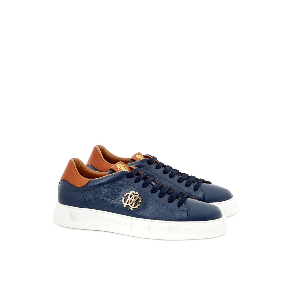 Roberto Cavalli Blå Lädersneaker