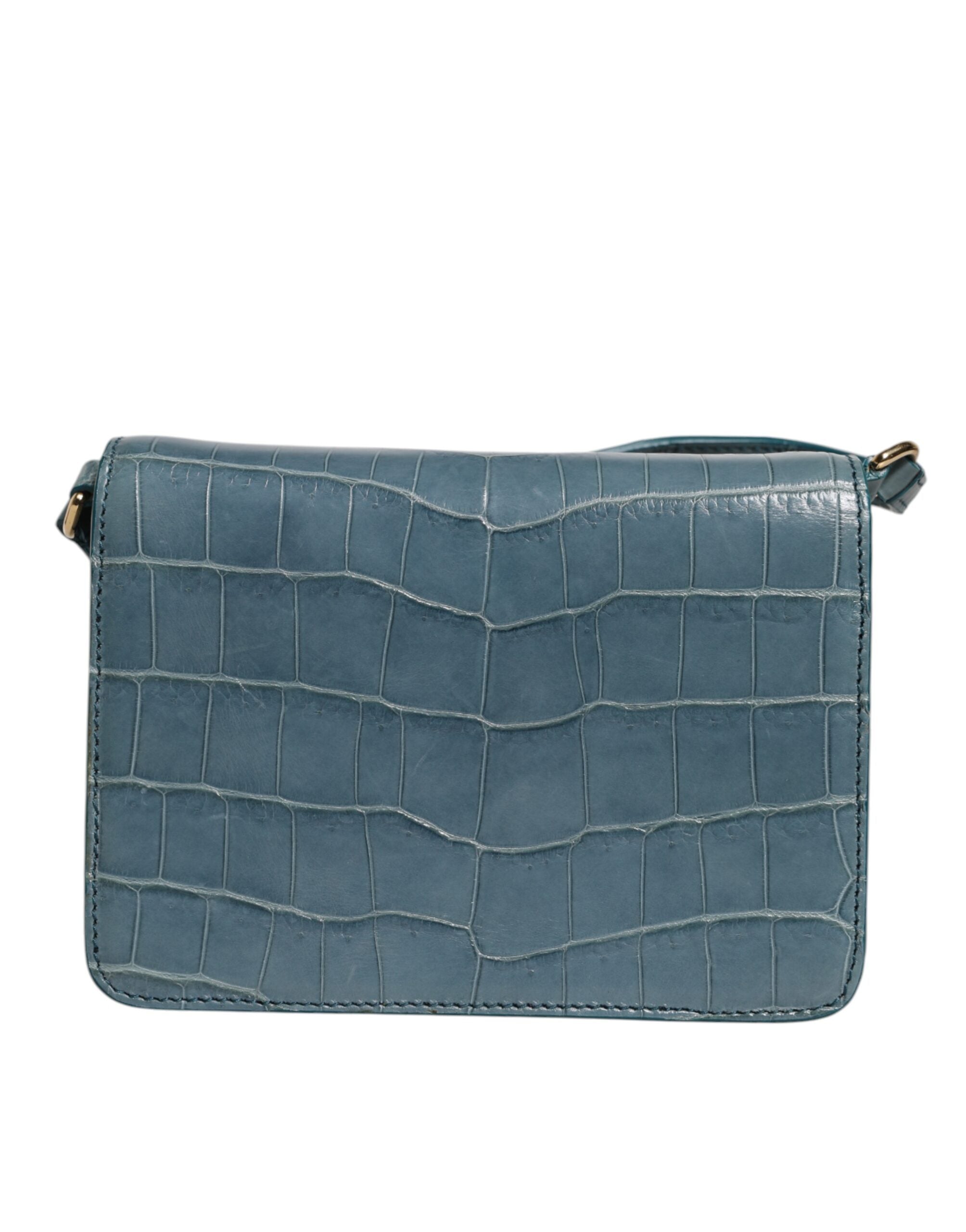 Dolce & Gabbana Grön Exotisk Läder DG Plaque Axelremsväska Mini
