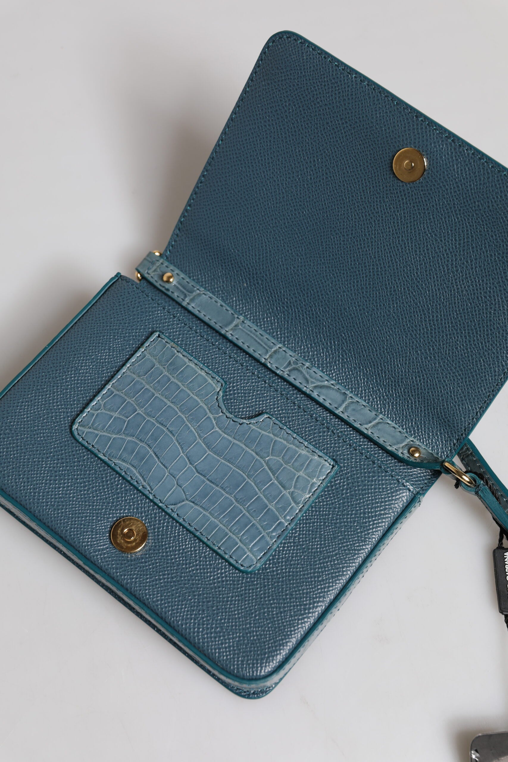 Dolce & Gabbana Grön Exotisk Läder DG Plaque Axelremsväska Mini
