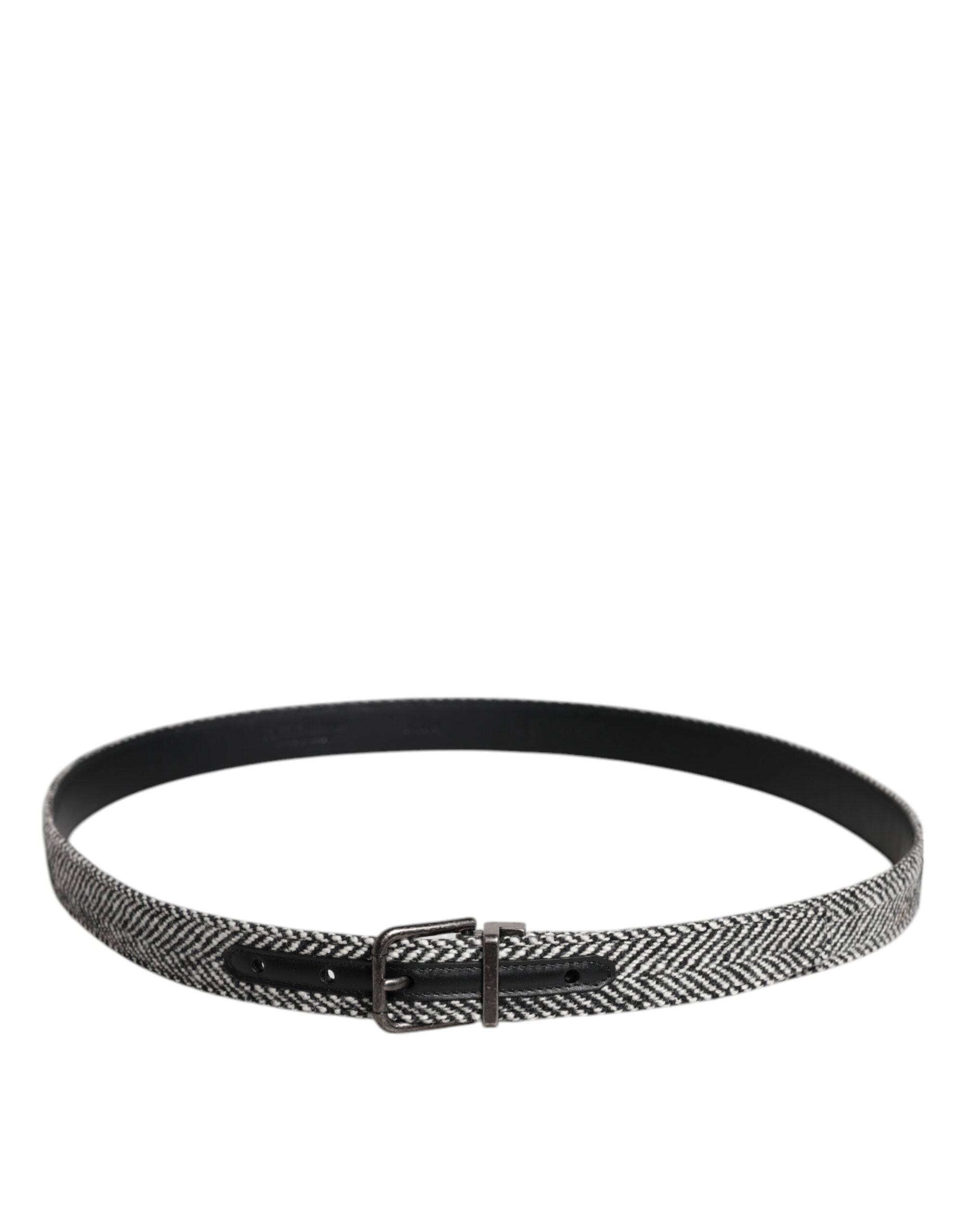 Dolce & Gabbana Svartvitt Silvertonat Metallspännesbälte